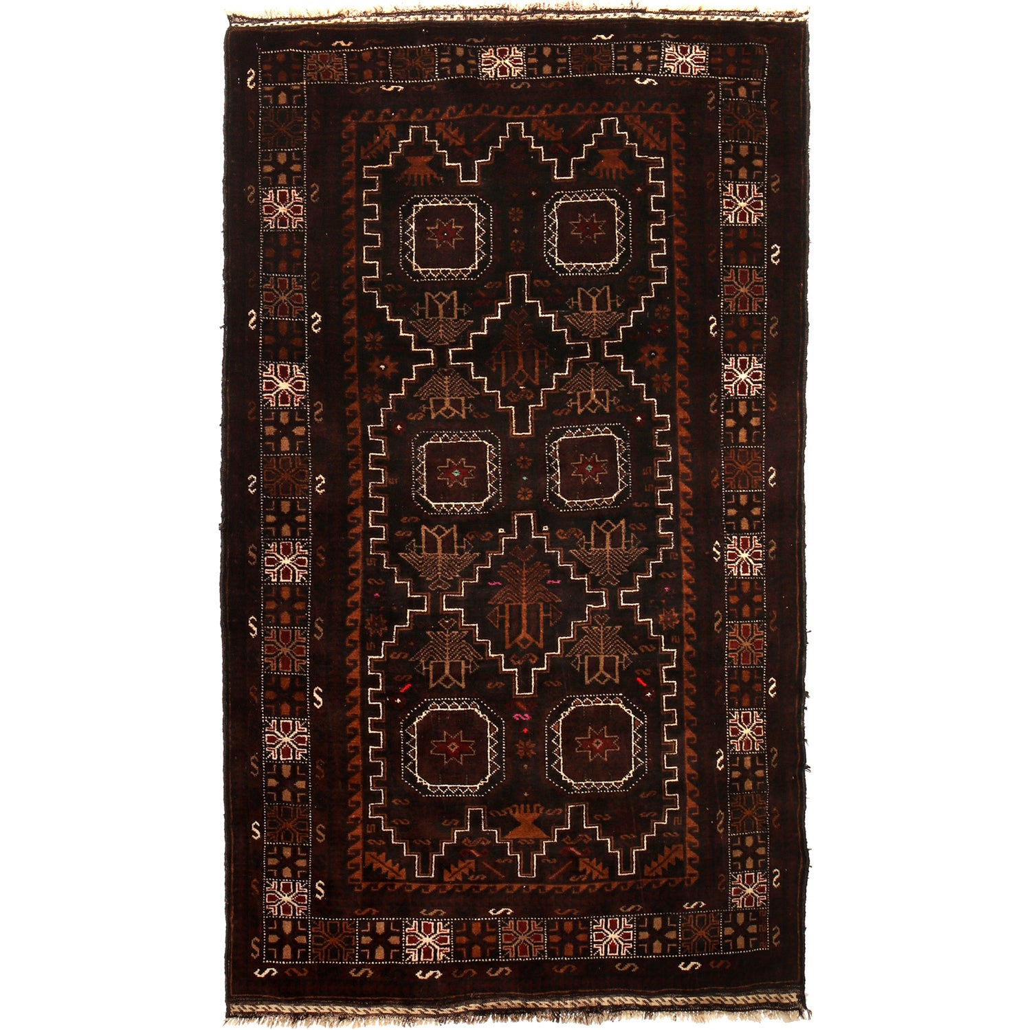 Baluch Short Rug 3' 8" x 6' 7" ft / 111 x 200 cm - No. W12572