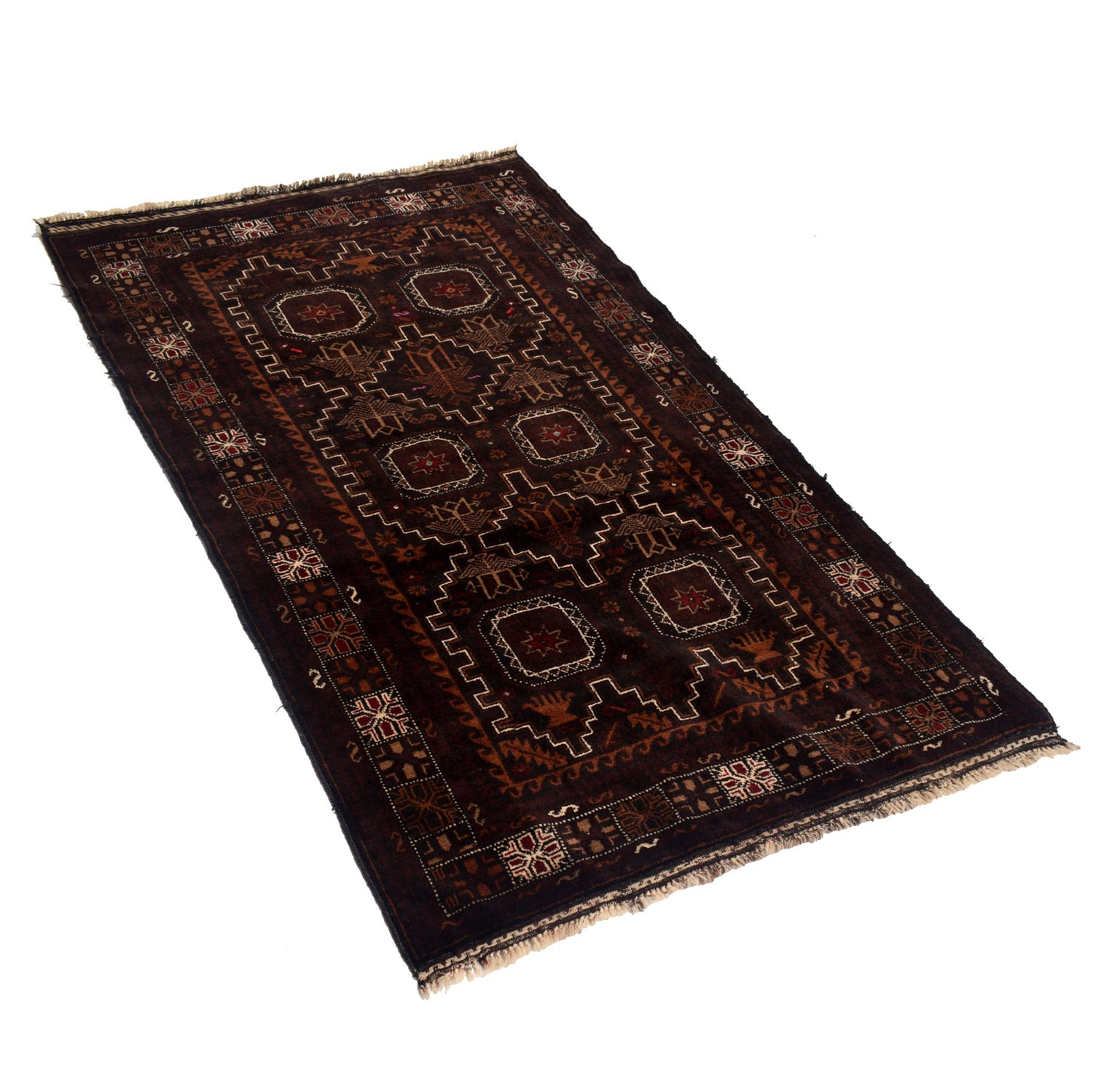 Baluch Short Rug 3' 8" x 6' 7" ft / 111 x 200 cm - No. W12572