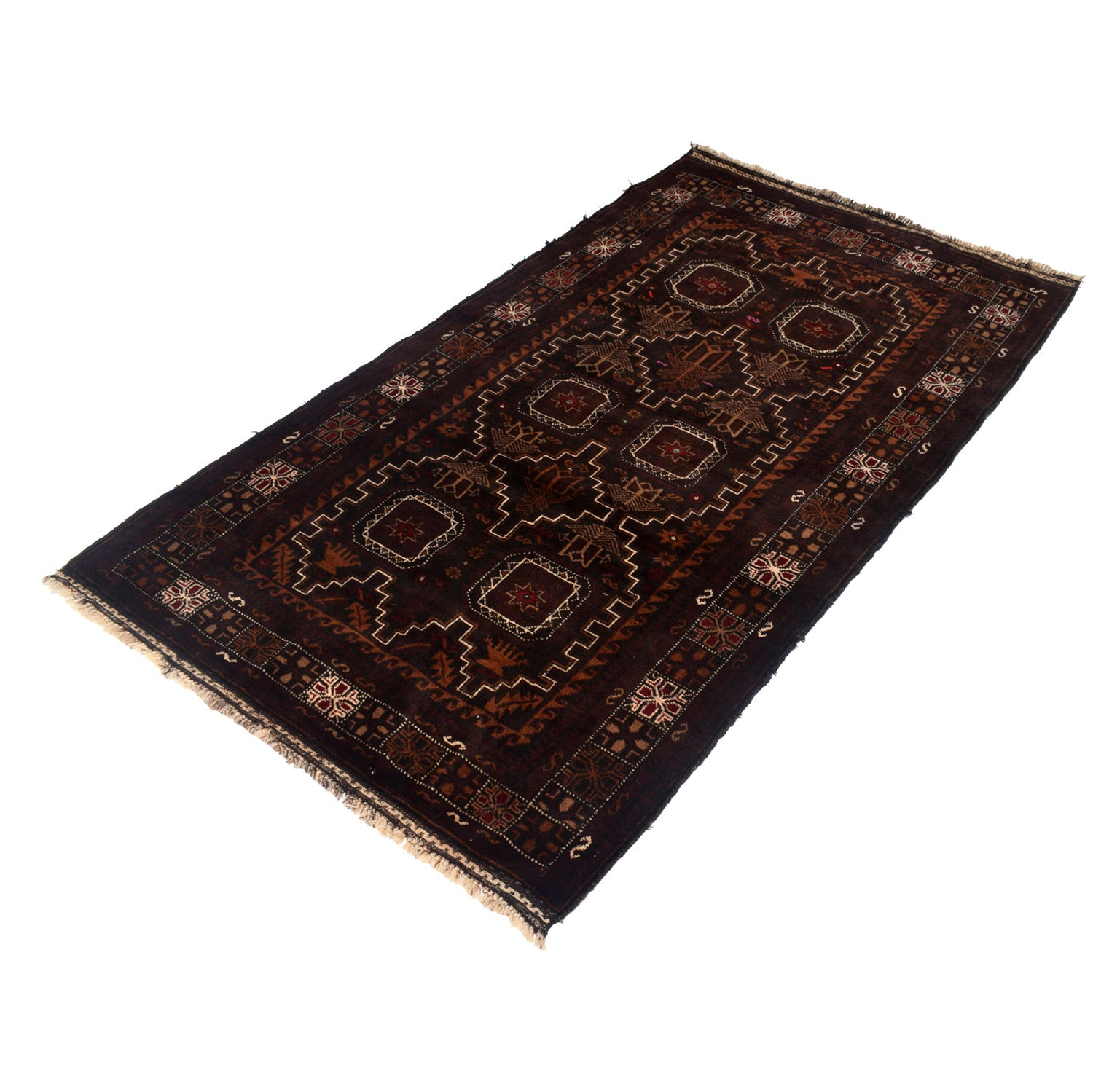 Baluch Short Rug 3' 8" x 6' 7" ft / 111 x 200 cm - No. W12572