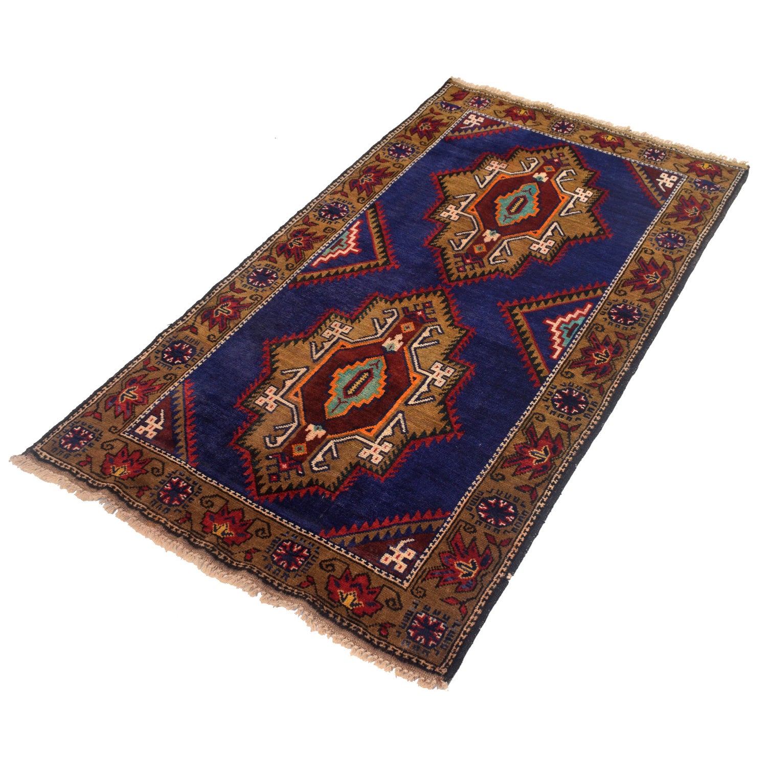 Hand Knotted Baluchi Rug 2' 9" x 4' 11" ft / 83 x 150 cm - No. W12651
