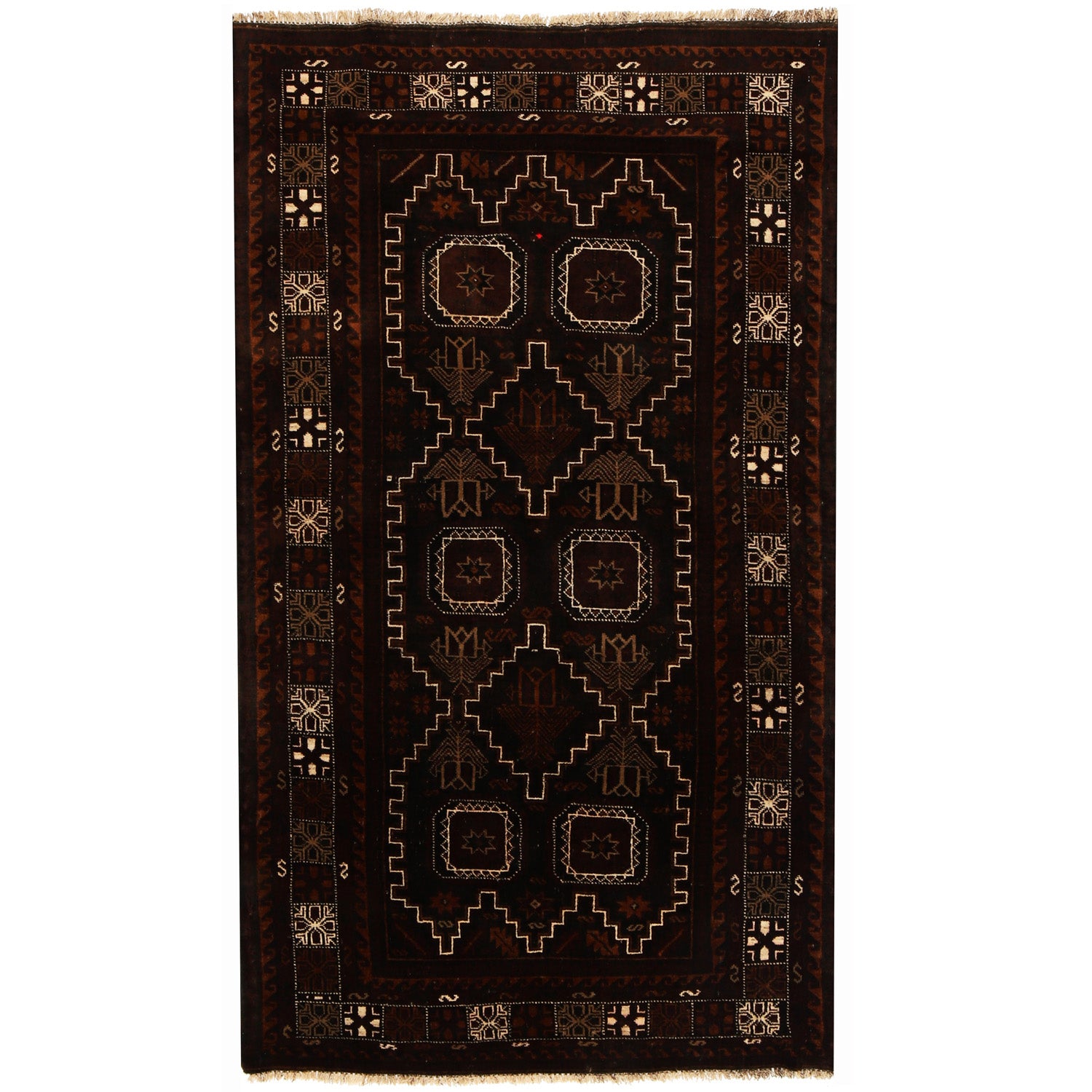 Baluch Short Rug 3' 9" x 6' 4" ft / 115 x 194 cm - No. W12662