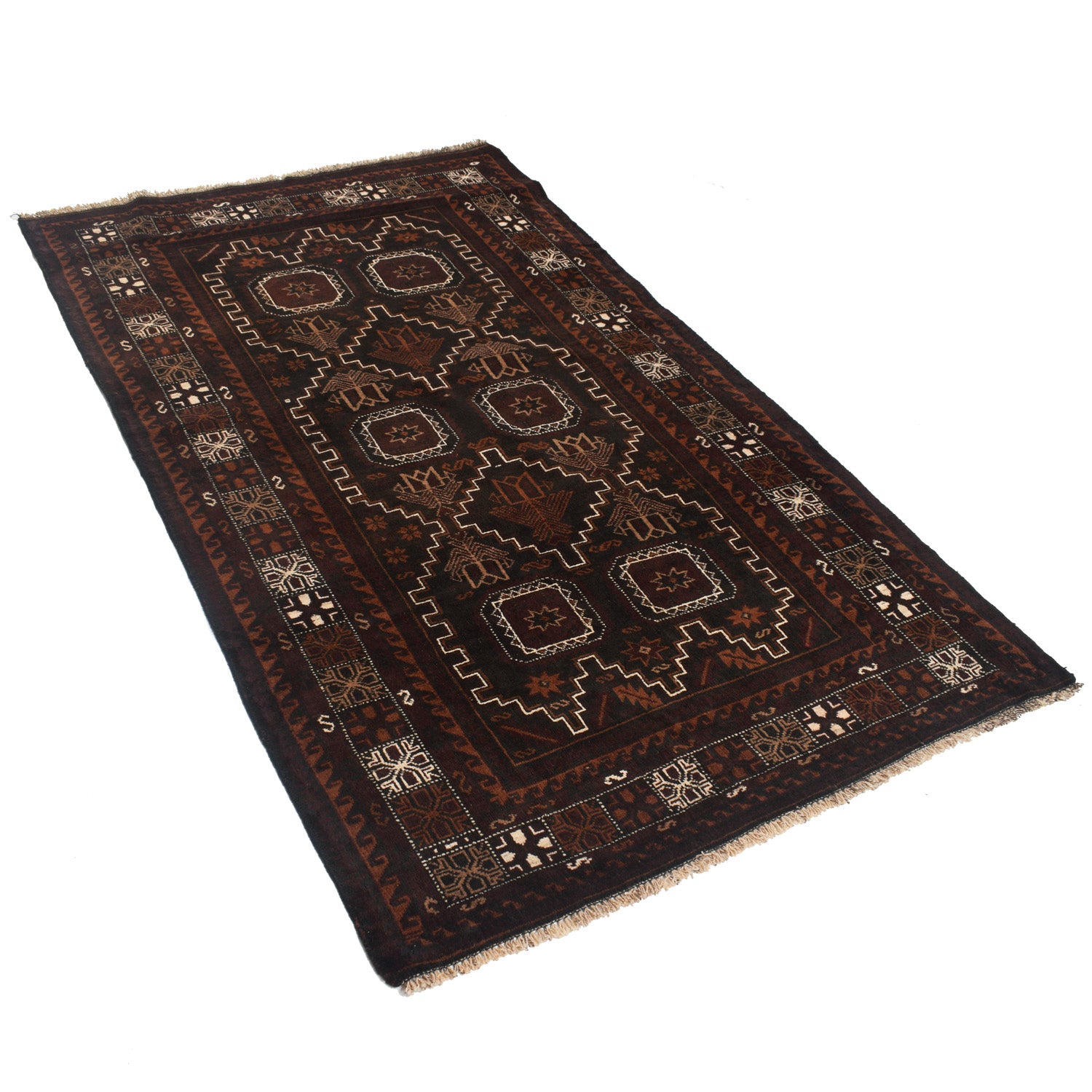 Baluch Short Rug 3' 9" x 6' 4" ft / 115 x 194 cm - No. W12662