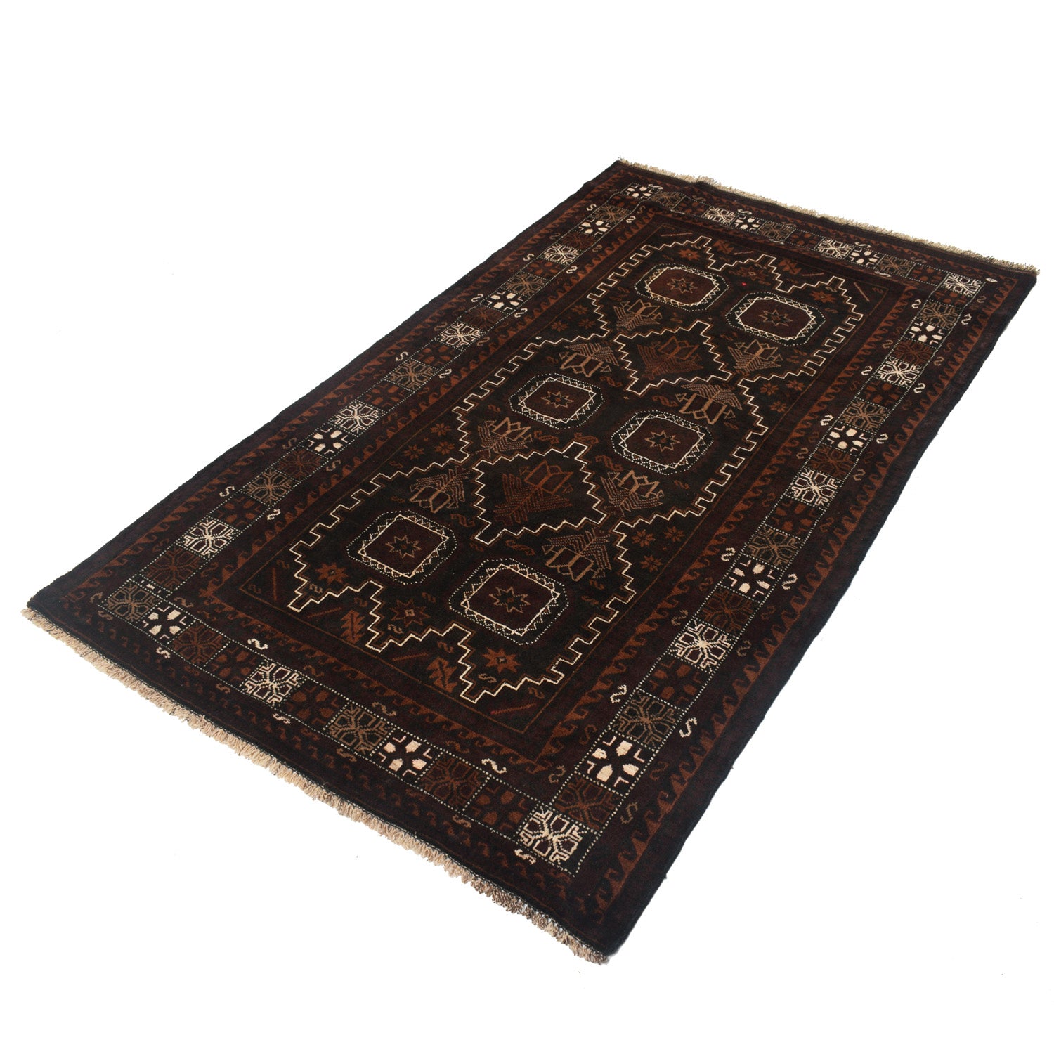 Baluch Short Rug 3' 9" x 6' 4" ft / 115 x 194 cm - No. W12662