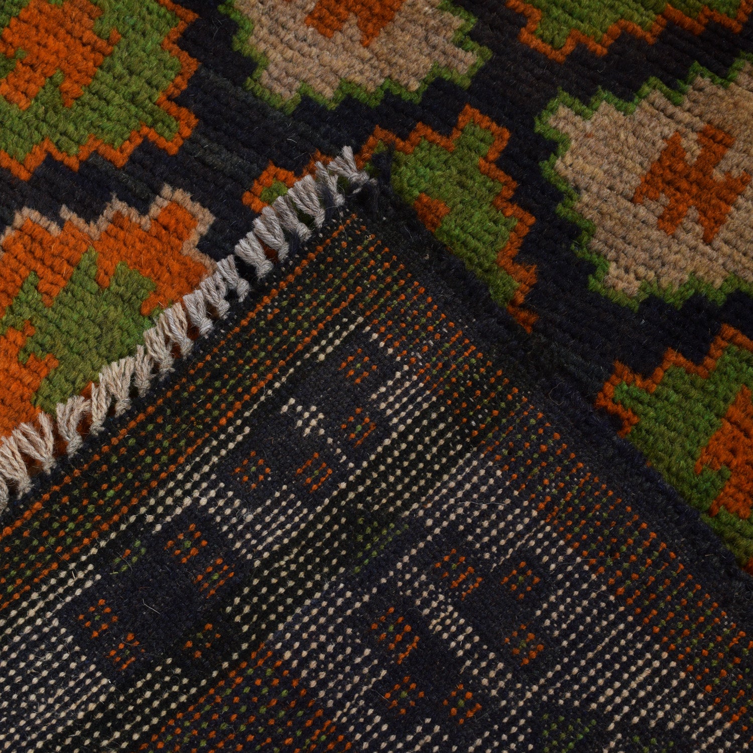 Hand Knotted Kohistani Carpet 5' 1" x 6' 2" ft / 155 x 187 cm - No. W12694