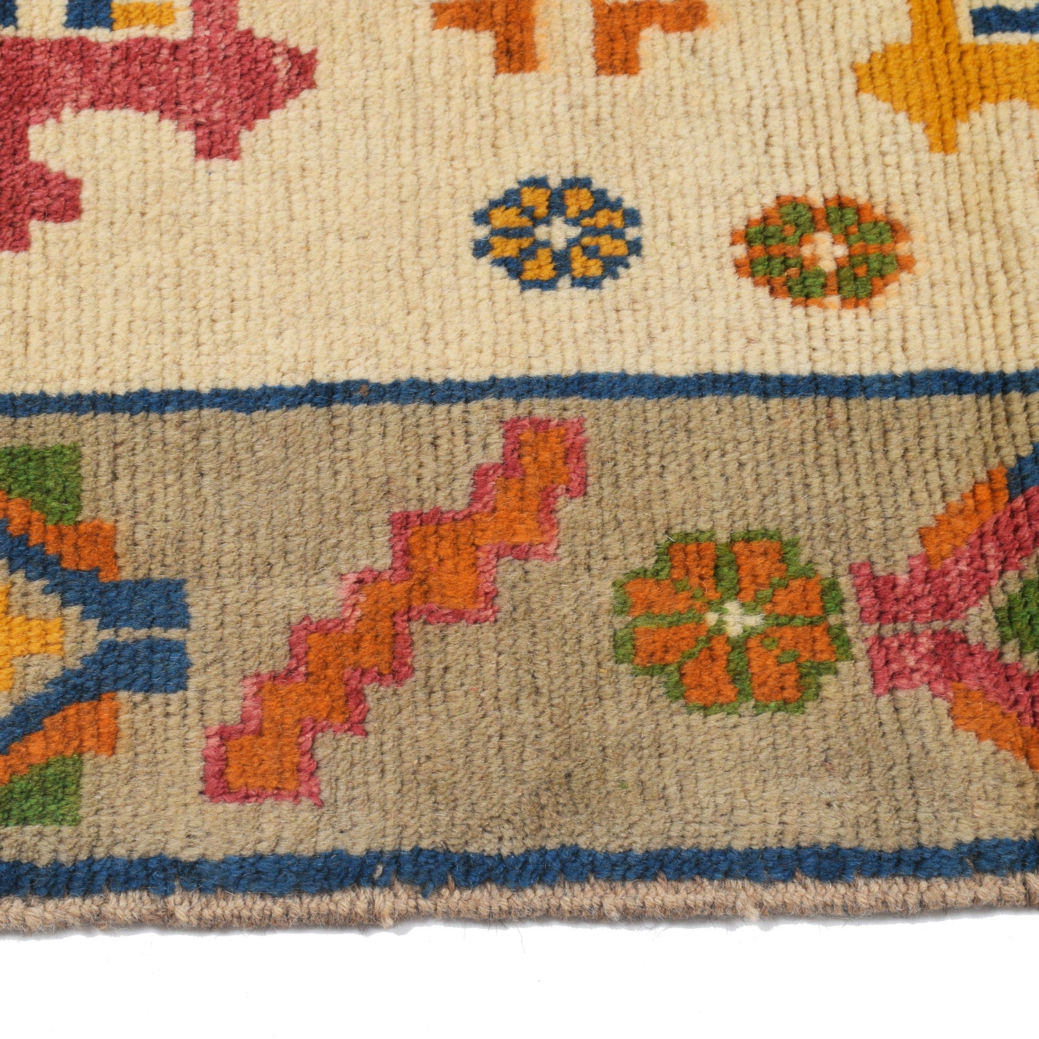 Hand Knotted Kohistani Carpet 4' 12" x 6' 2" ft / 152 x 189 cm - No. W12695