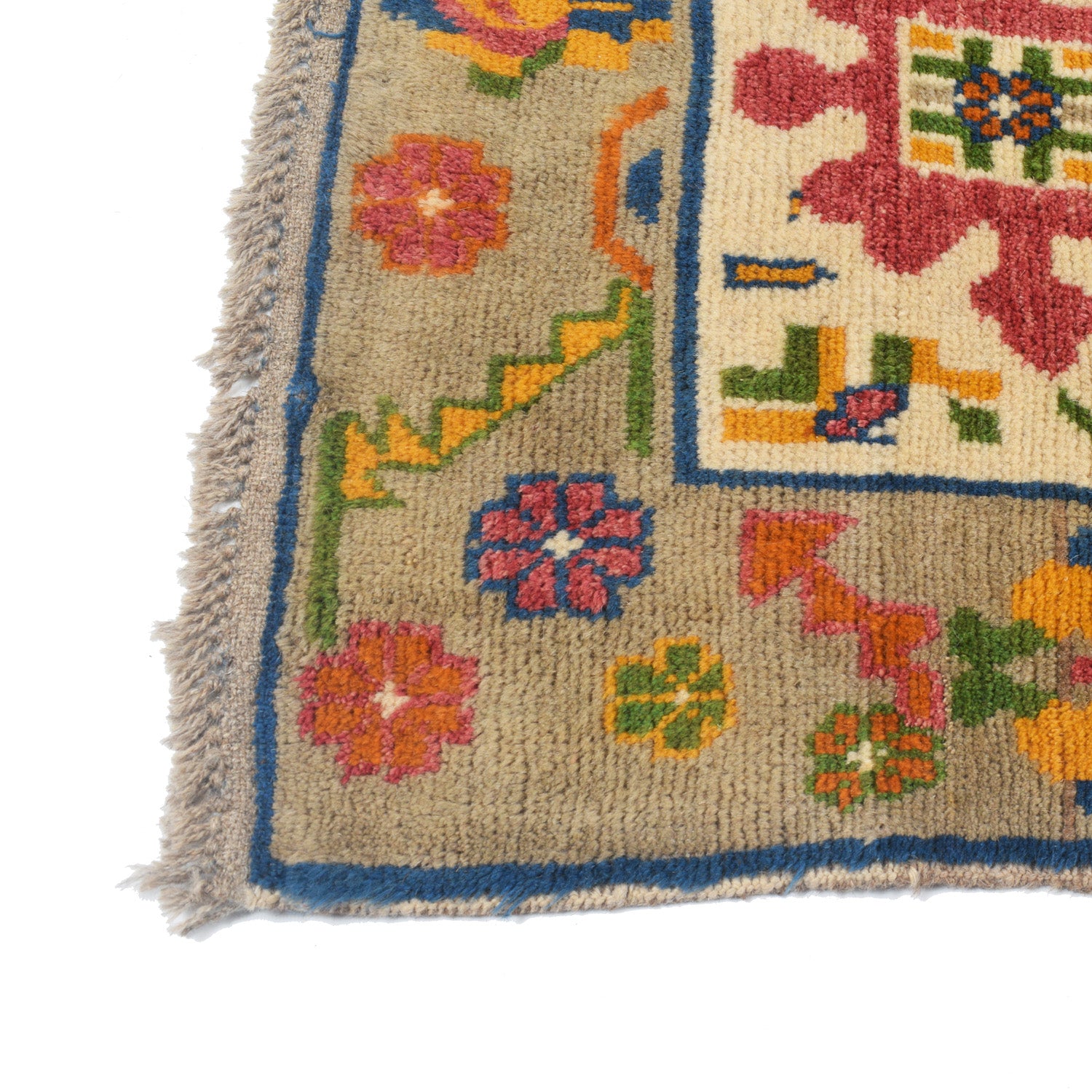 Hand Knotted Kohistani Carpet 4' 12" x 6' 2" ft / 152 x 189 cm - No. W12695