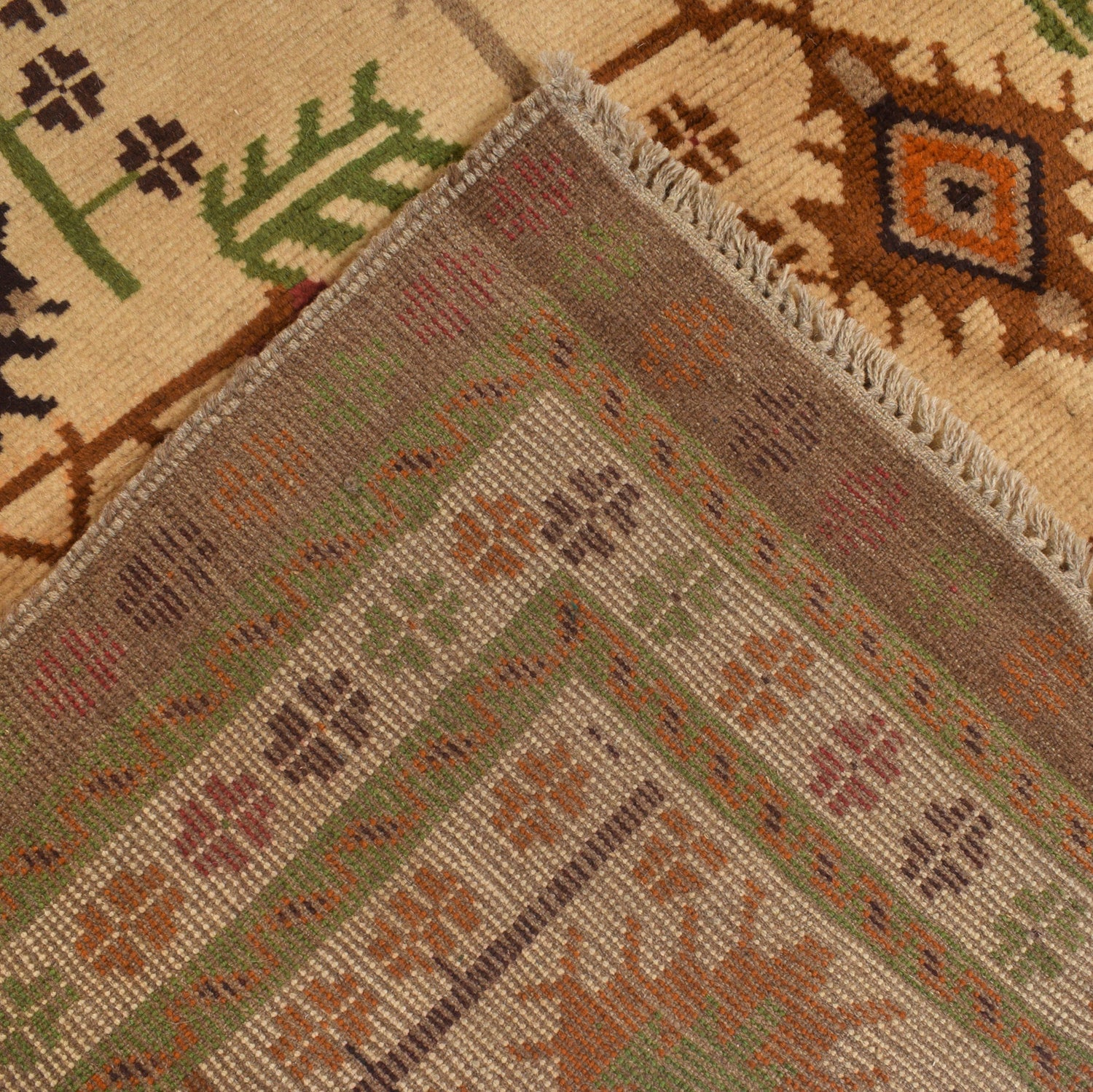 Hand Knotted Kohistani Carpet 5' 8" x 7' 5" ft / 173 x 225 cm - No. W12696