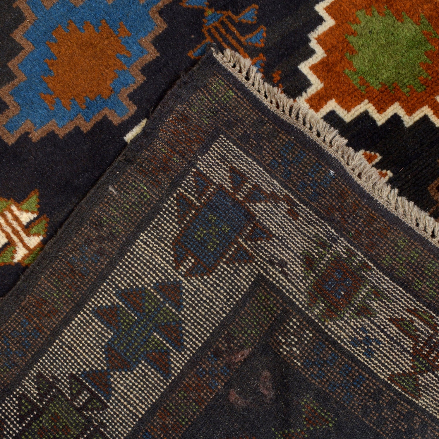 Hand Knotted Kohistani Carpet 5' 6" x 7' 5" ft / 168 x 225 cm - No. W12698