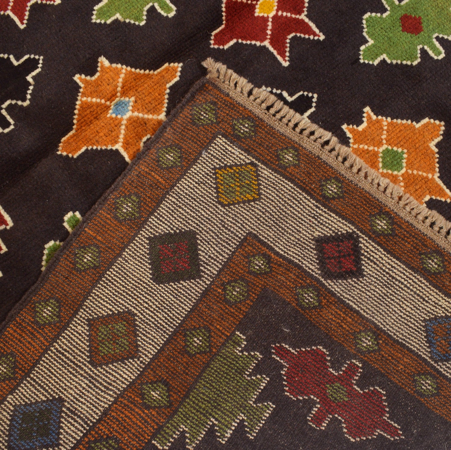 Hand Knotted Kohistani Carpet 5' 2" x 6' 4" ft / 158 x 193 cm - No. W12700