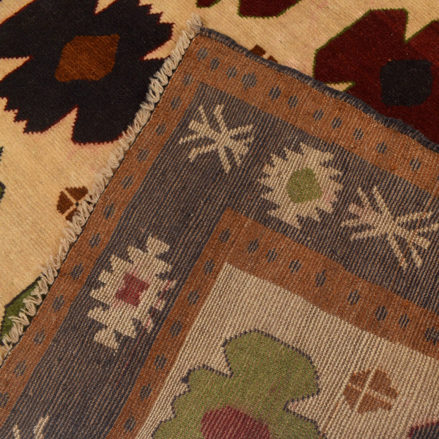 Hand Knotted Kohistani Area Rug 6' 7" x 8' 11" ft / 201 x 272 cm - No. W12732