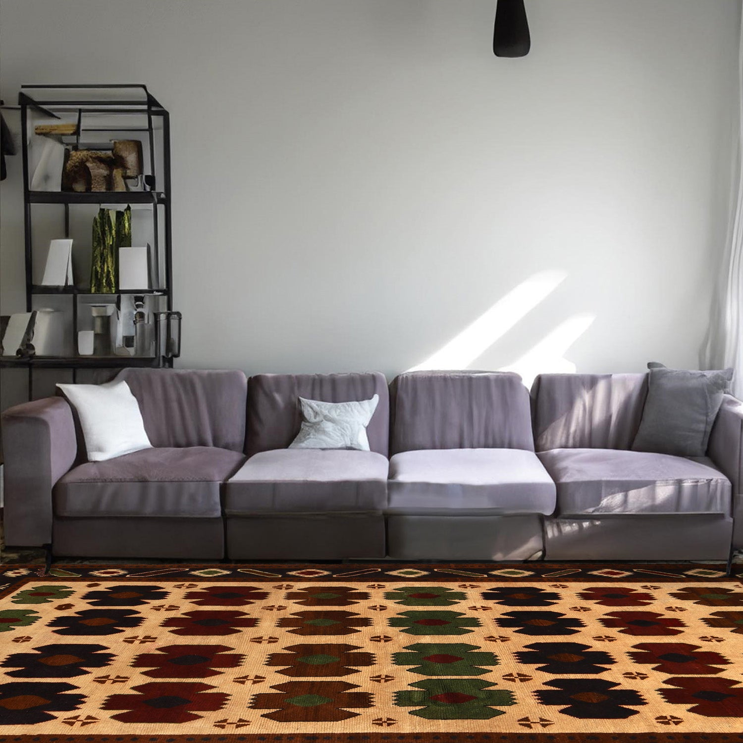 Hand Knotted Kohistani Area Rug 6' 7" x 8' 11" ft / 201 x 272 cm - No. W12732