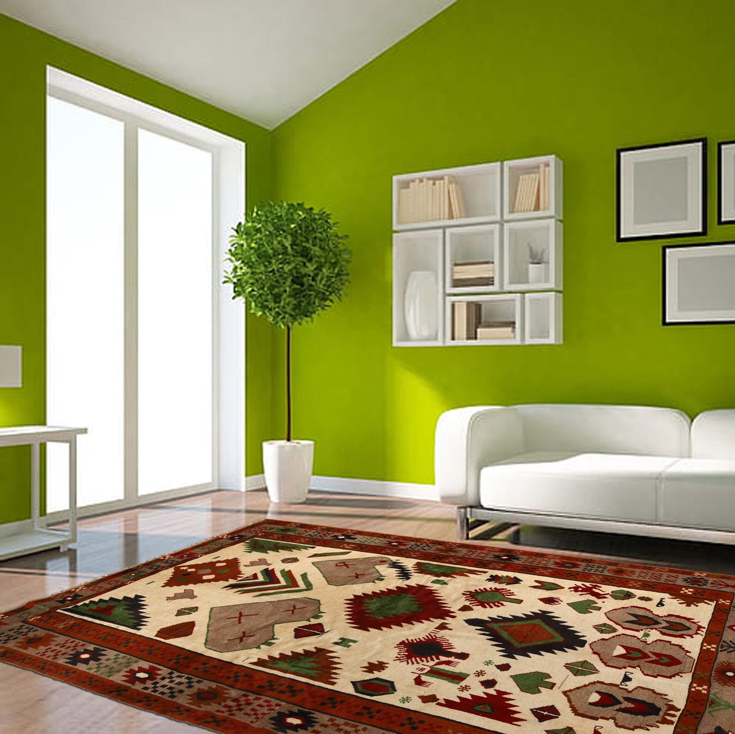 Hand Knotted Kohistani Area Rug 6' 3" x 8' 8" ft / 191 x 264 cm - No. W12738