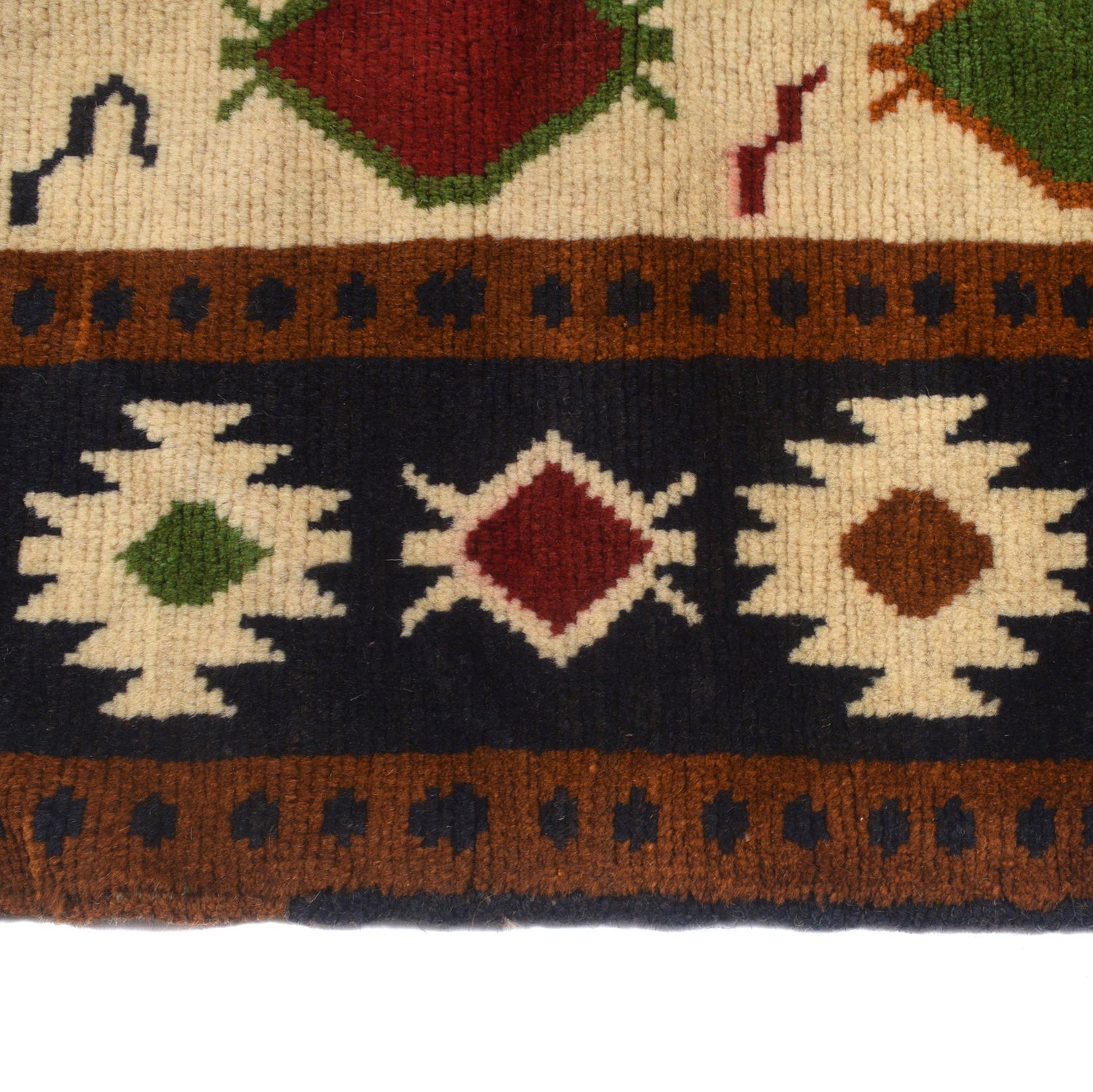 Hand Knotted Kohistani Carpet 5' 8" x 7' 6" ft / 173 x 228 cm - No. W12740