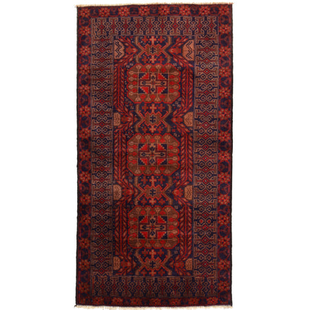 Traditional Baloch Rug 3' 5" x 6' 6" ft / 103 x 197 cm - No. W12760