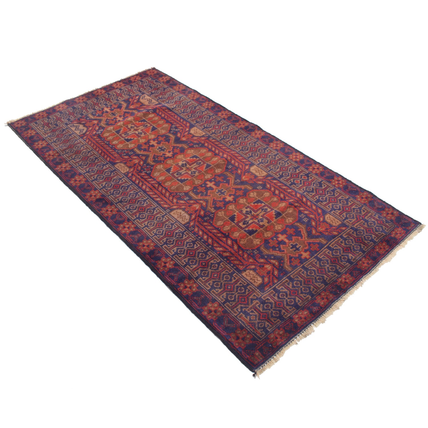 Traditional Baloch Rug 3' 5" x 6' 6" ft / 103 x 197 cm - No. W12760