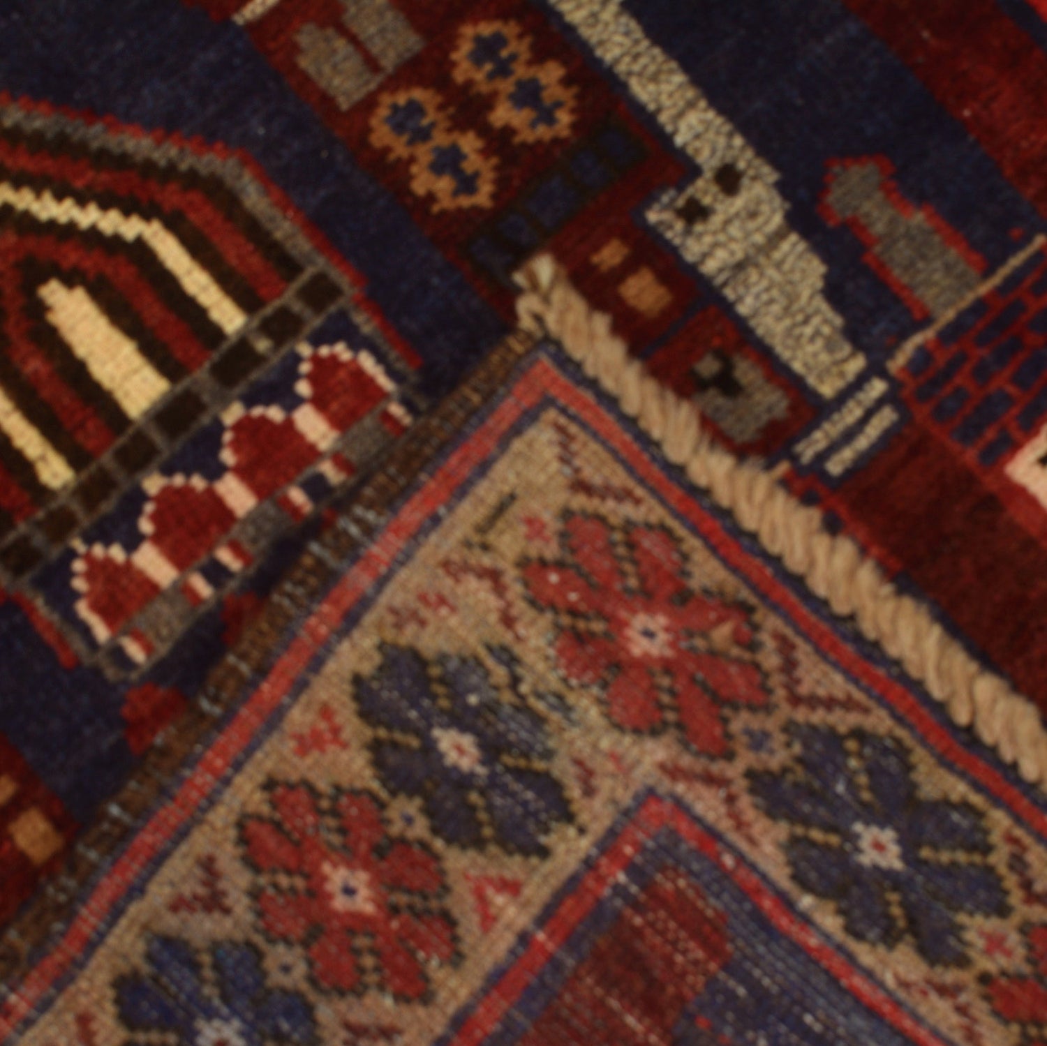 Small Prayer Carpet 2' 9" x 4' 1" ft / 84 x 125 cm - No. W12912
