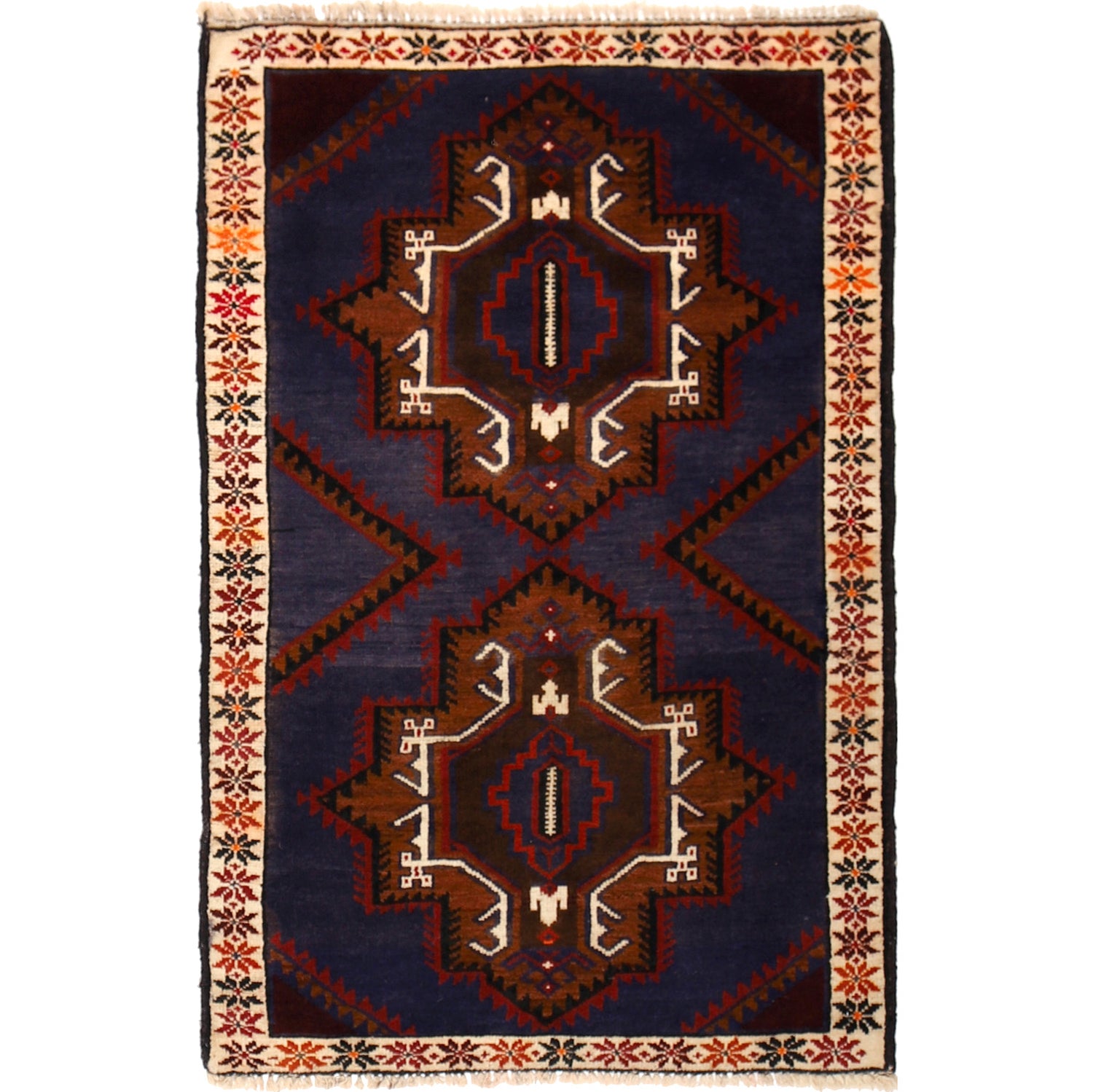 Traditional Baloch Rug 2' 9" x 4' 9" ft / 84 x 144 cm - No. W12914