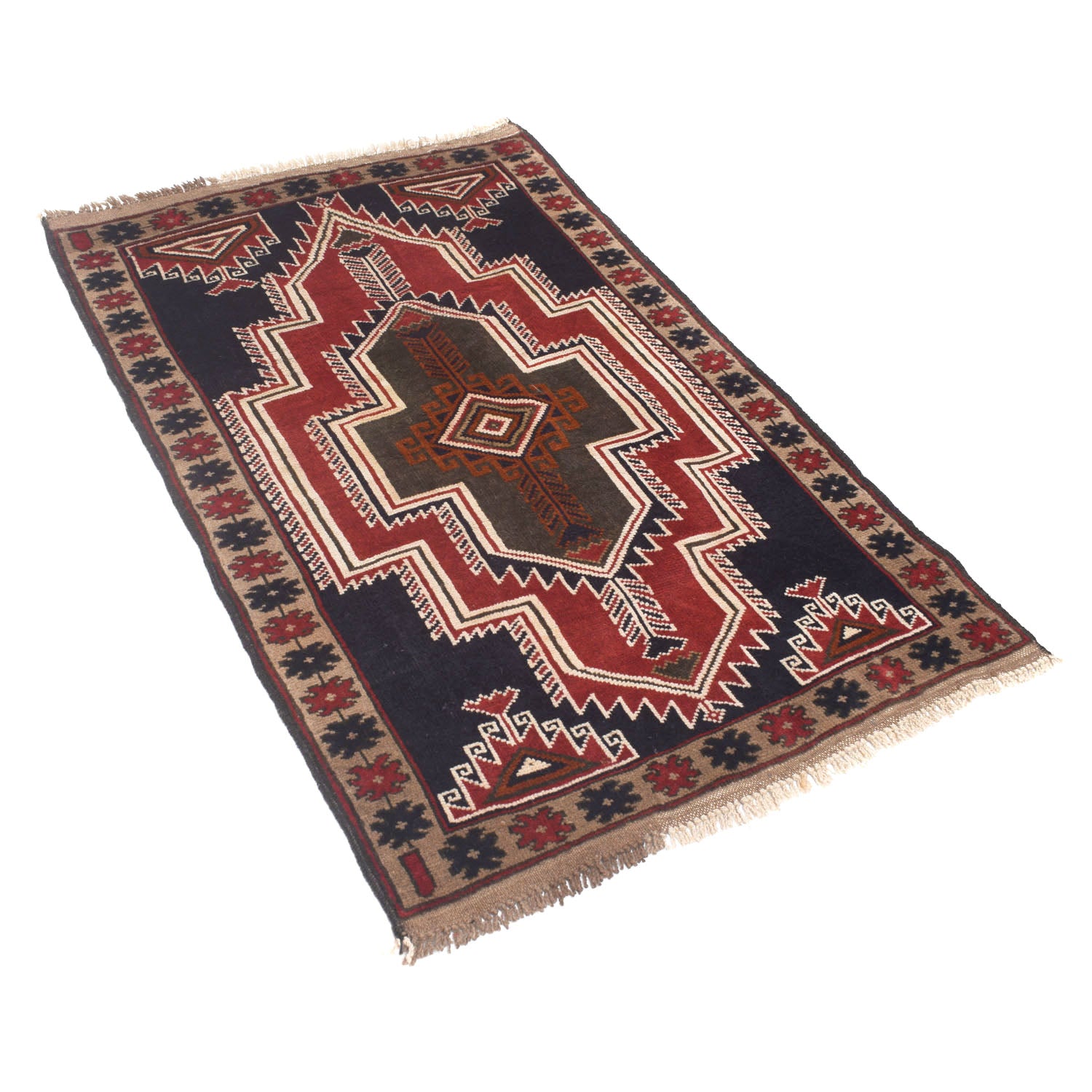 Traditional Baloch Rug 2' 11" x 4' 7" ft / 90 x 140 cm - No. W13515