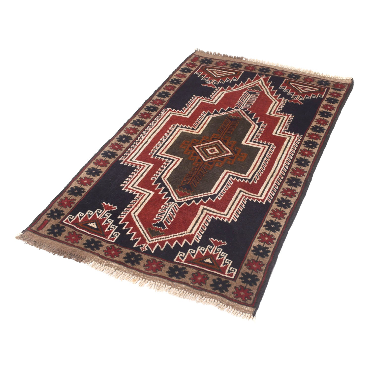 Traditional Baloch Rug 2' 11" x 4' 7" ft / 90 x 140 cm - No. W13515