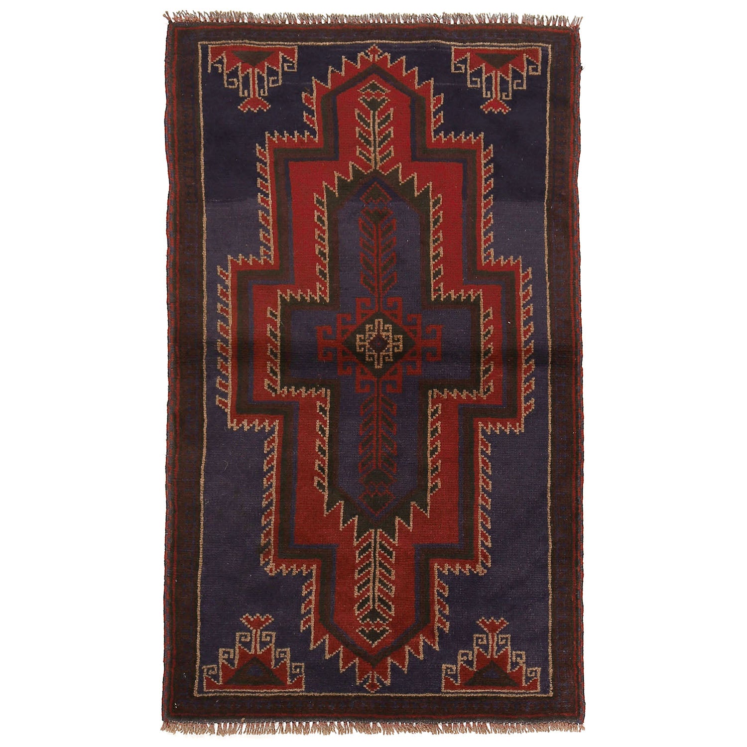 Traditional Baloch Rug 2' 6" x 4' 8" ft / 77 x 143 cm - No. W13522