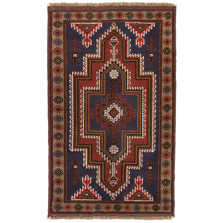Traditional Baloch Rug 2' 8" x 4' 6" ft / 82 x 138 cm - No. W13533