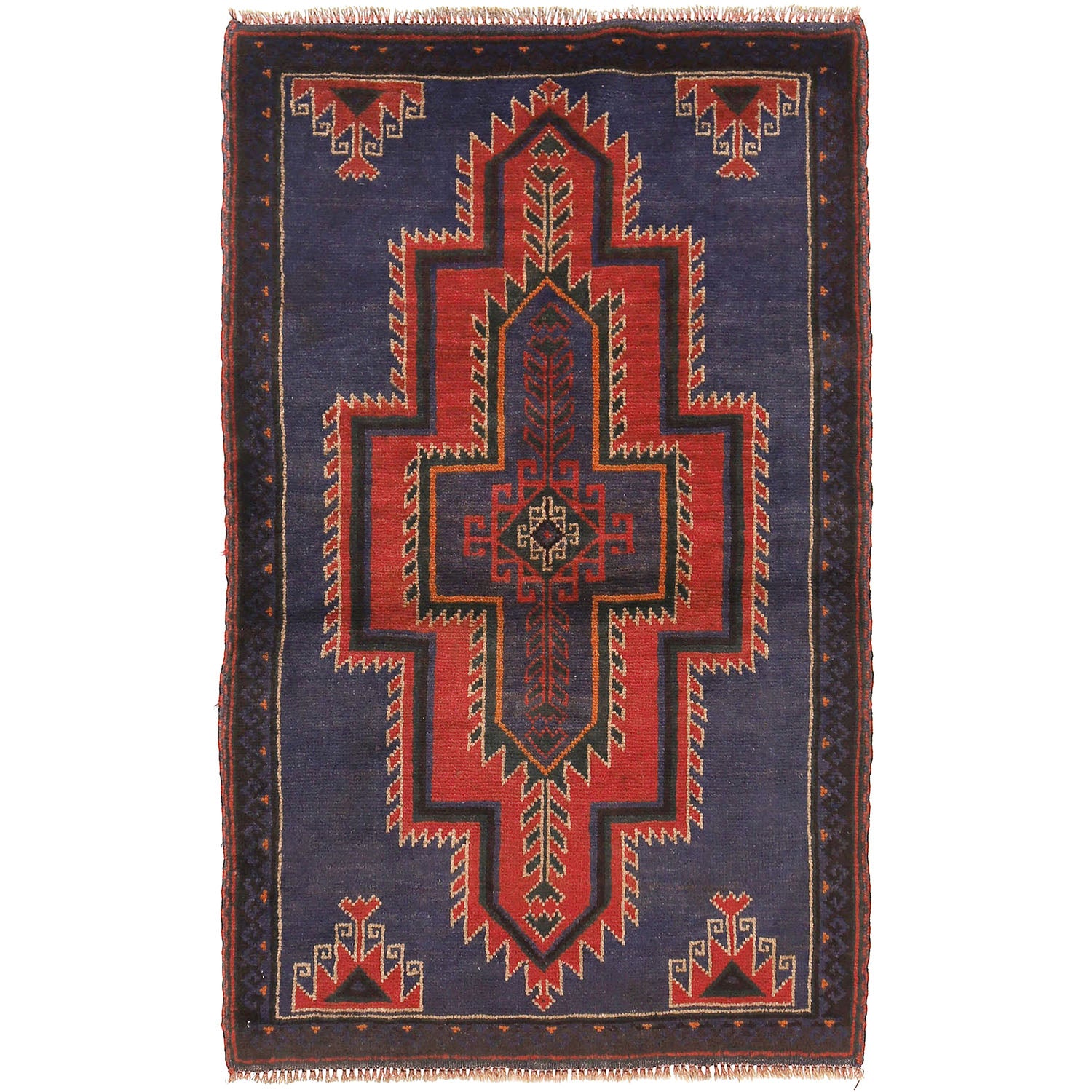 Traditional Baloch Rug 2' 9" x 4' 8" ft / 84 x 142 cm - No. W13542