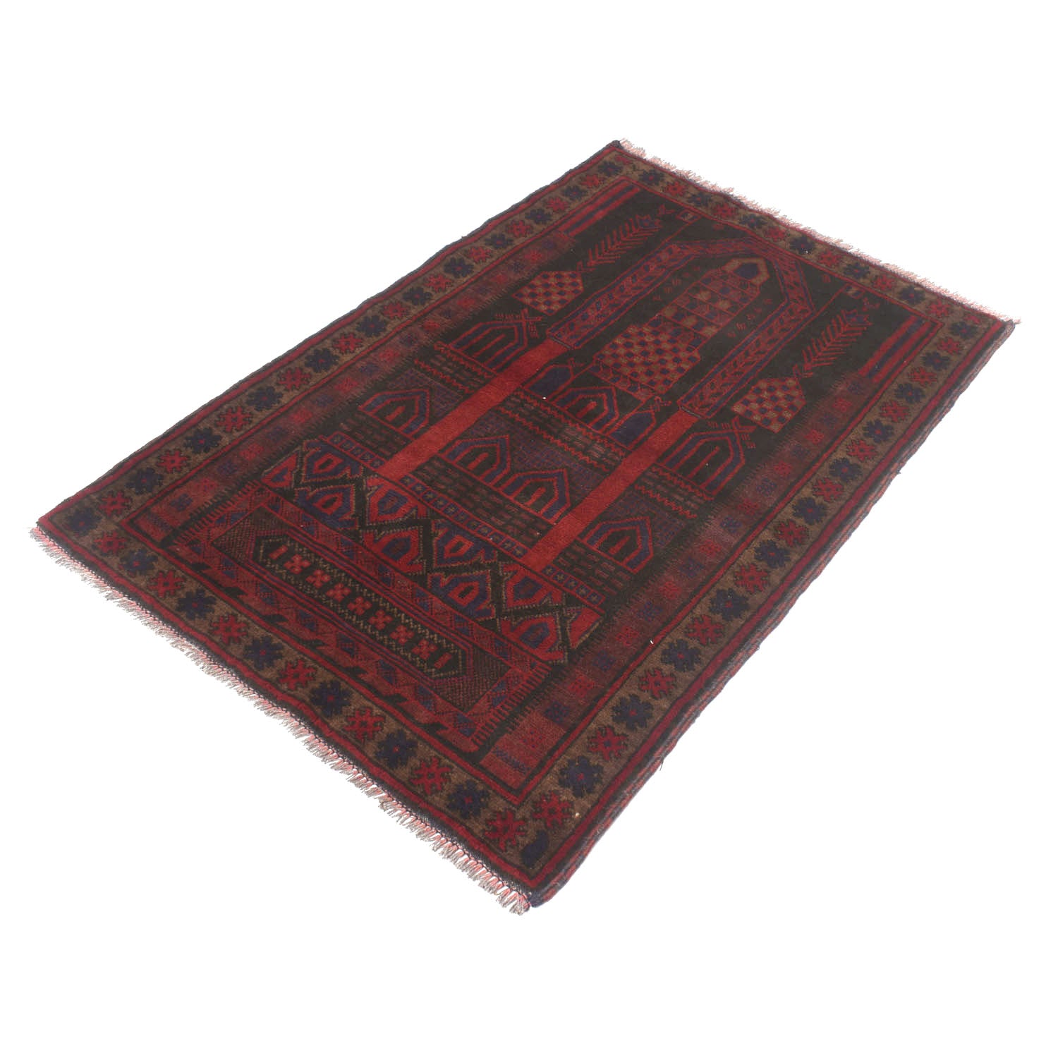 Handmade Prayer Rug 3' 1" x 4' 9" ft / 95 x 145 cm - W13547