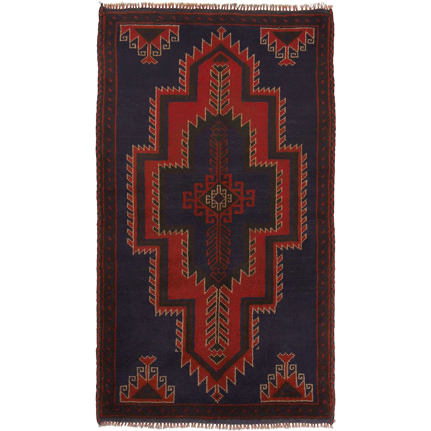 Traditional Baloch Rug 2' 7" x 4' 7" ft / 80 x 140 cm - No. W13549