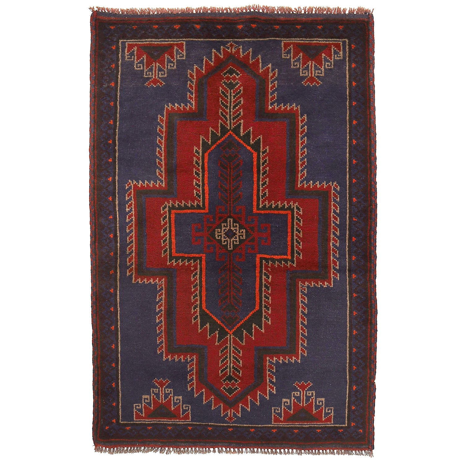 Traditional Baloch Rug 2' 8" x 4' 7" ft / 82 x 139 cm - No. W13553
