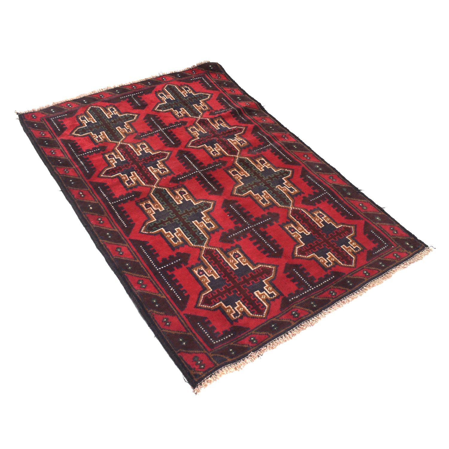 Red Baluchi Rug 2' 11" x 4' 7" ft / 89 x 139 cm - No. W13751