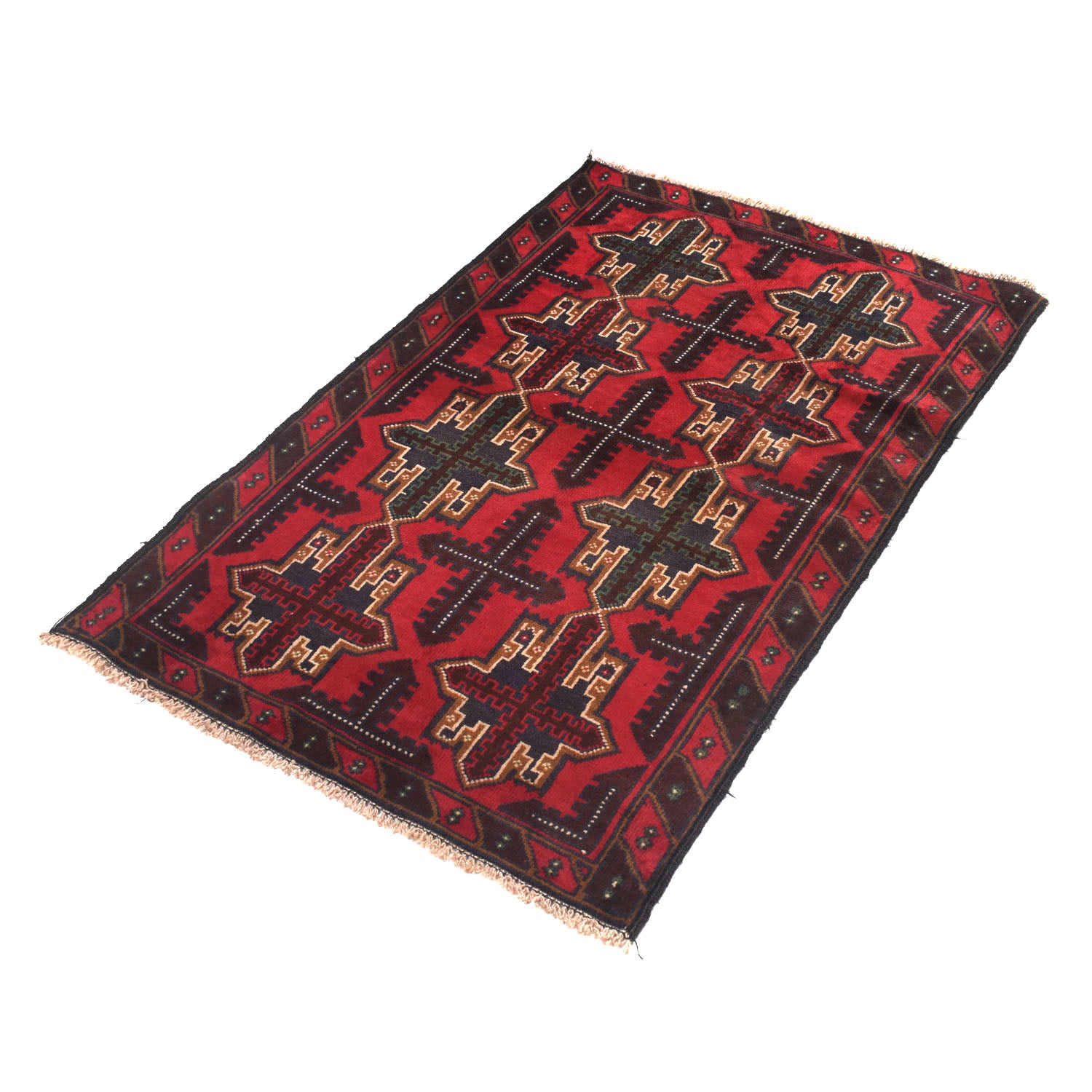 Red Baluchi Rug 2' 11" x 4' 7" ft / 89 x 139 cm - No. W13751
