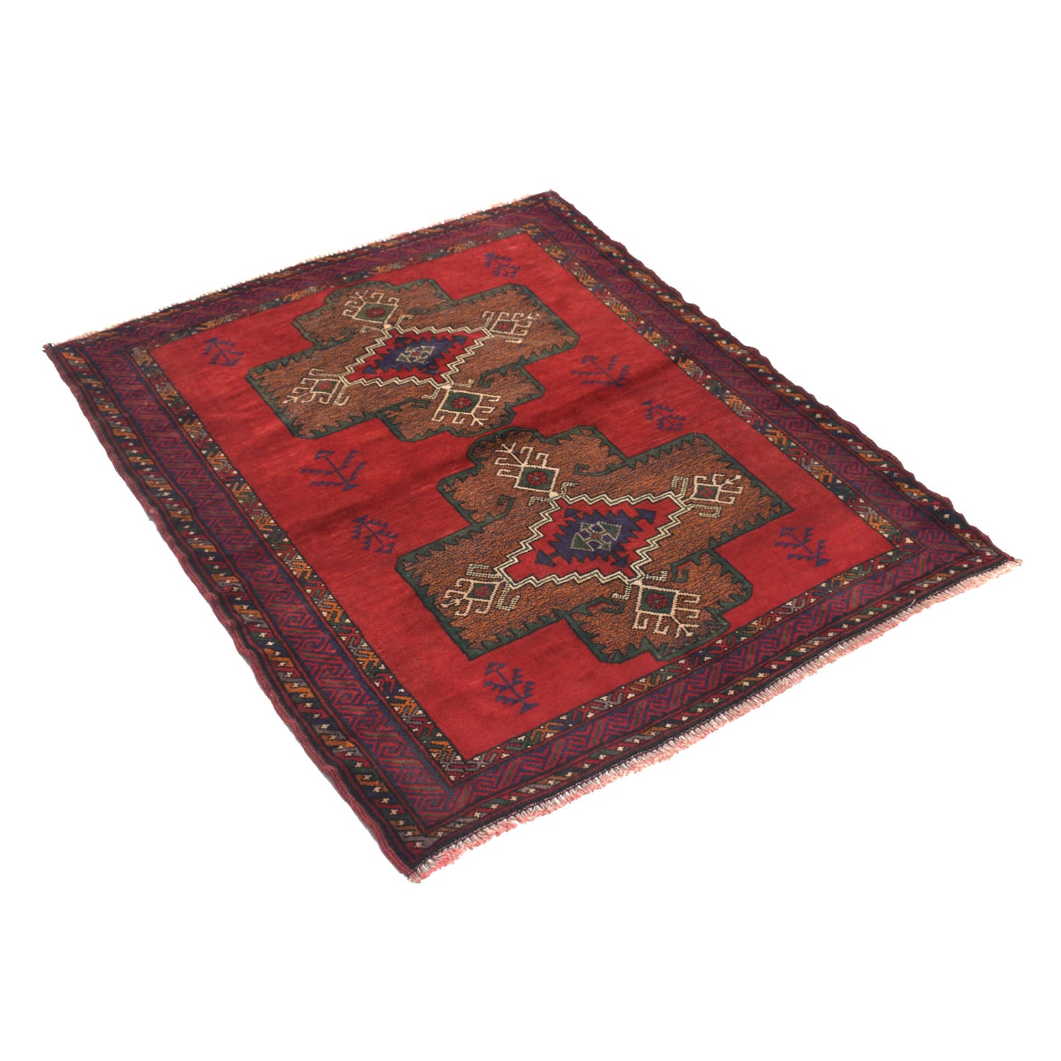 Red Baluchi Rug 3' 1" x 3' 10" ft / 95 x 117 cm - No. W13761