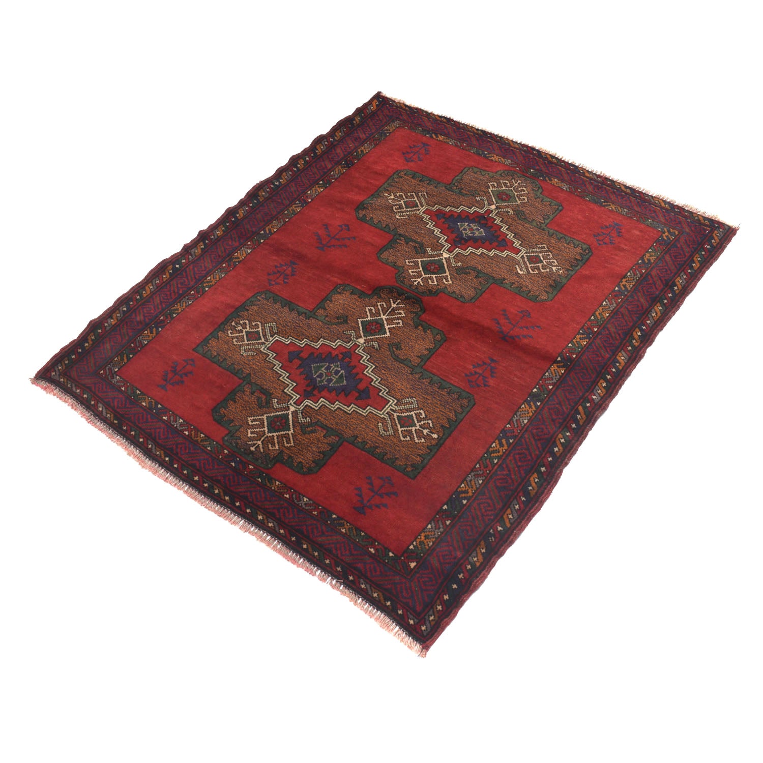 Red Baluchi Rug 3' 1" x 3' 10" ft / 95 x 117 cm - No. W13761