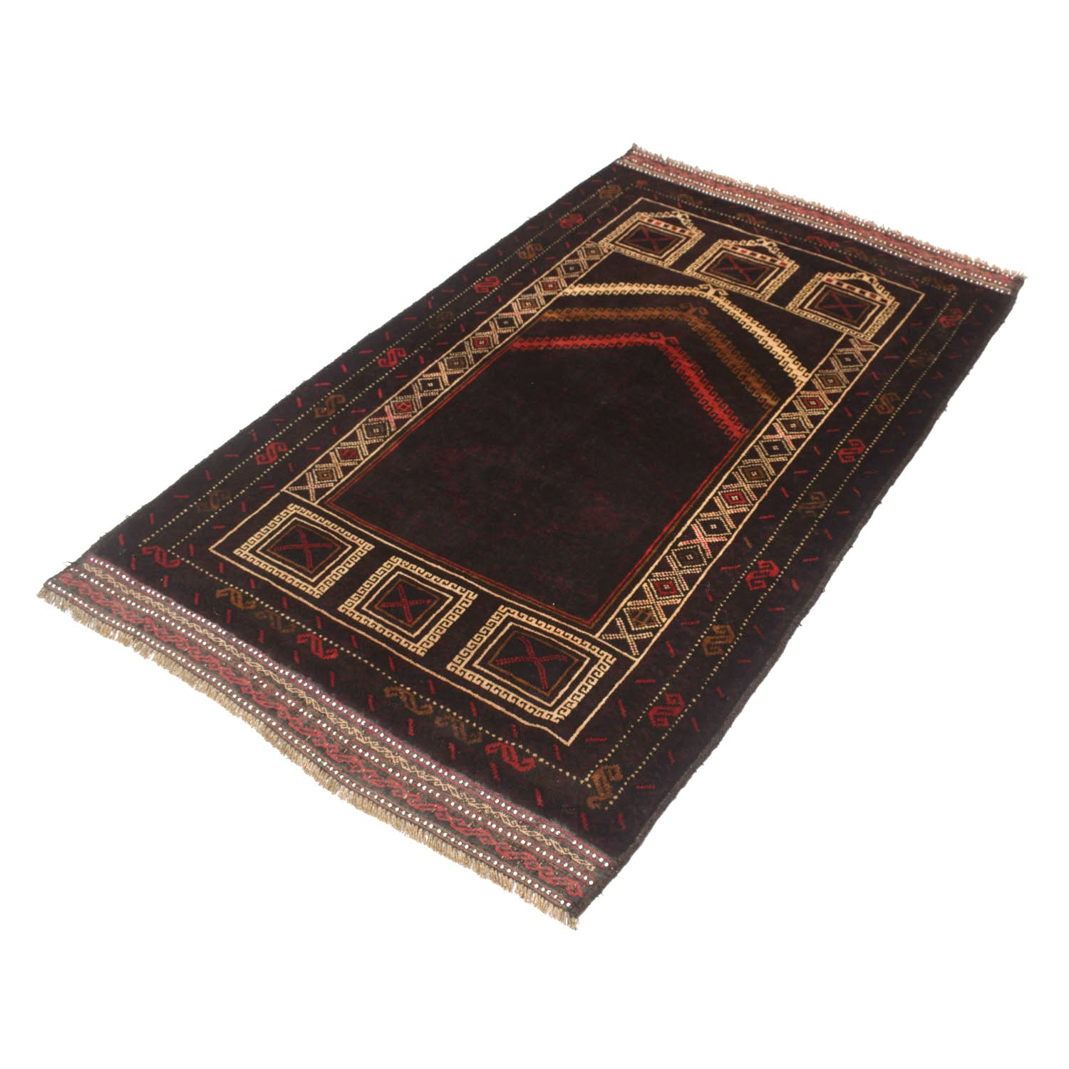 Small Prayer Carpet 3' 1" x 5' 2" ft / 93 x 157 cm - W13787
