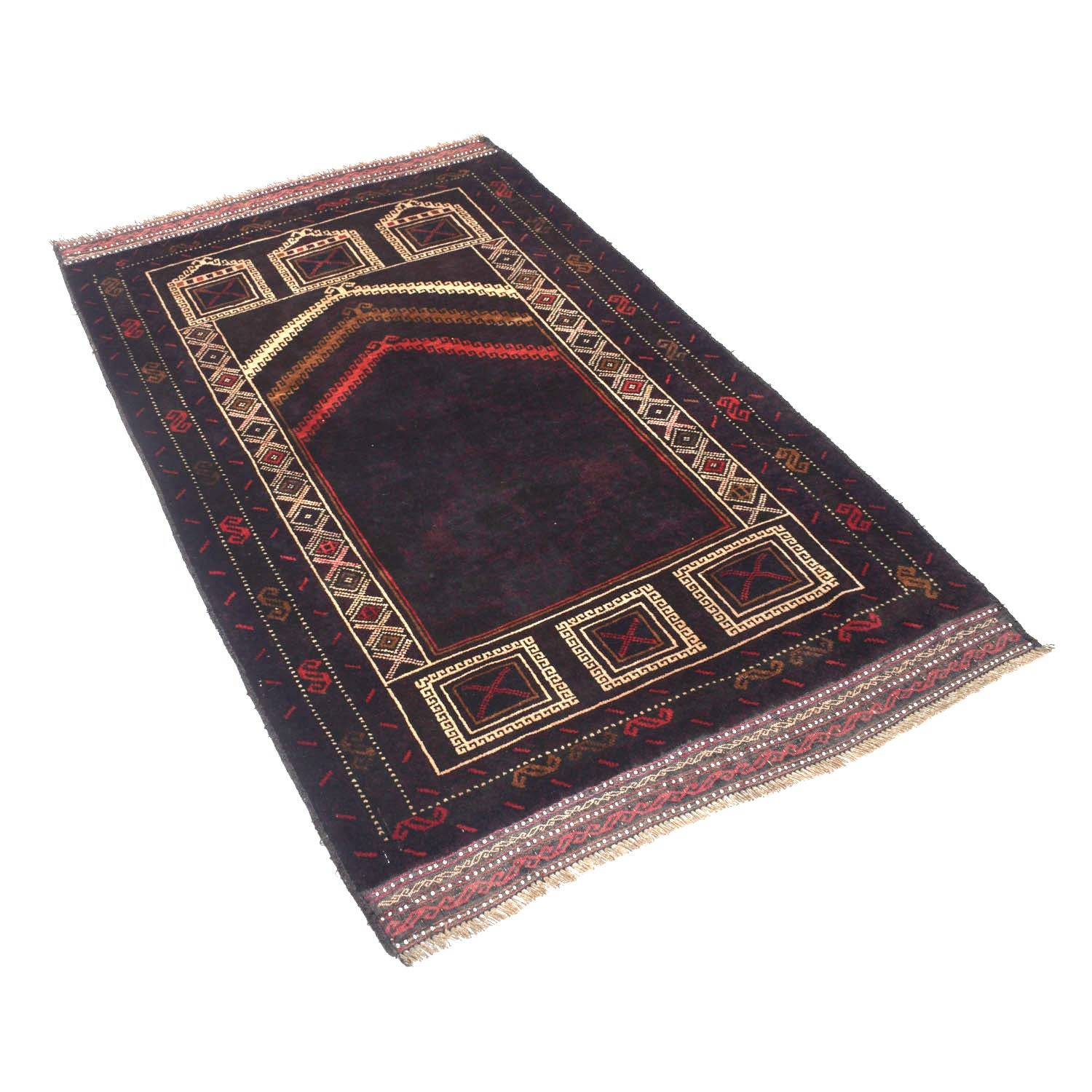 Small Prayer Carpet 3' 1" x 5' 2" ft / 93 x 157 cm - W13787