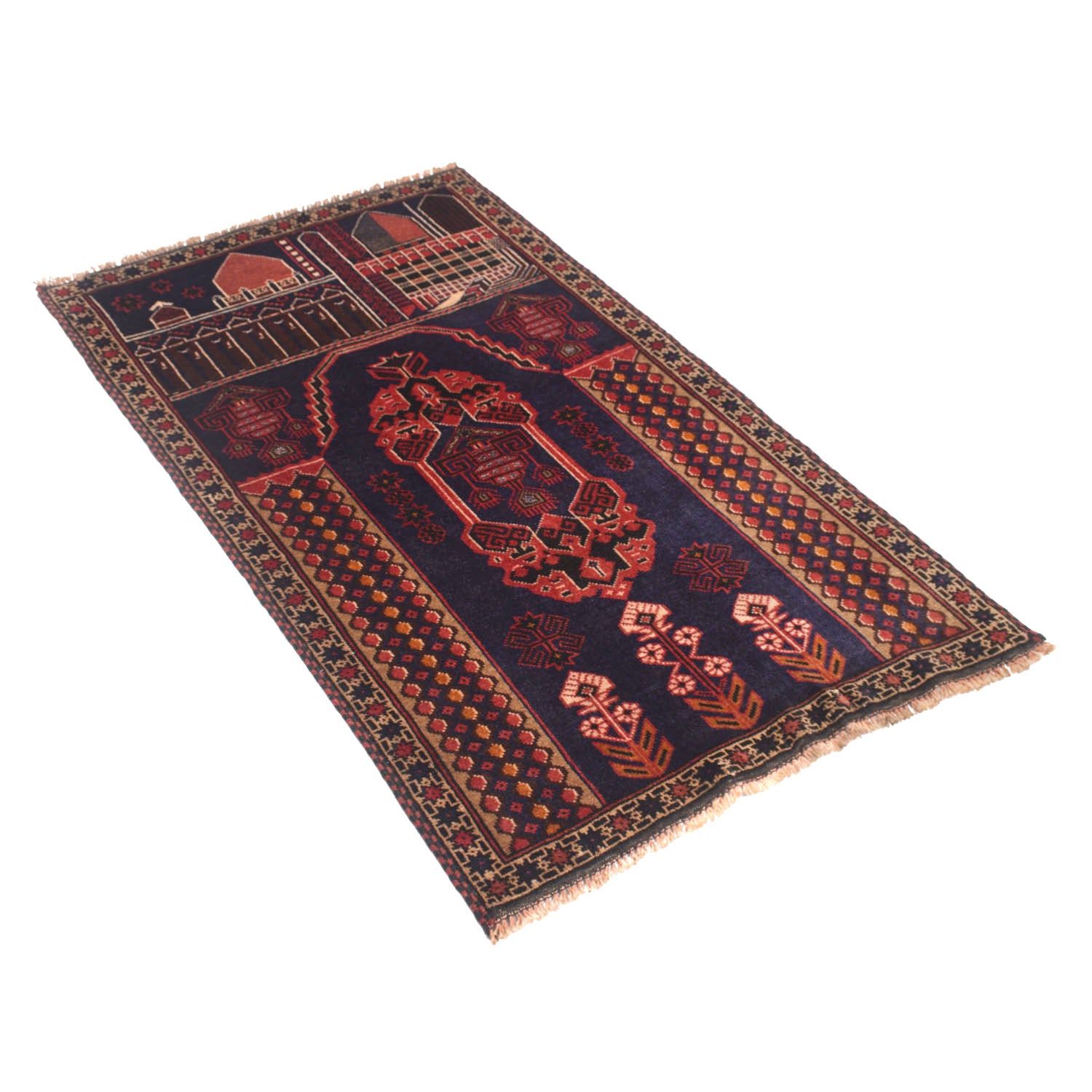 Small Prayer Carpet 2' 9" x 4' 9" ft / 84 x 144 cm - W13793