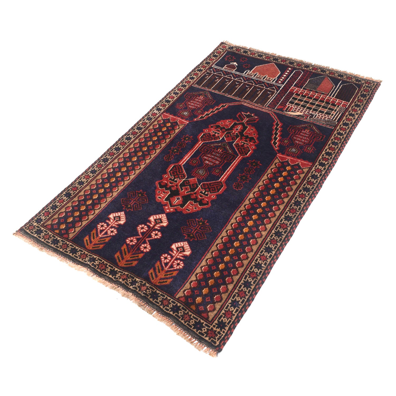 Small Prayer Carpet 2' 9" x 4' 9" ft / 84 x 144 cm - W13793