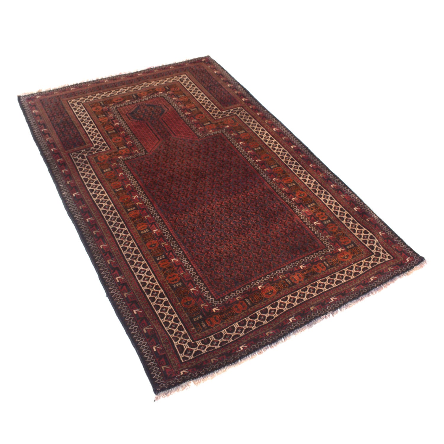Red Color Prayer Rug 3' 3" x 5' 3" ft / 100 x 159 cm - W13795