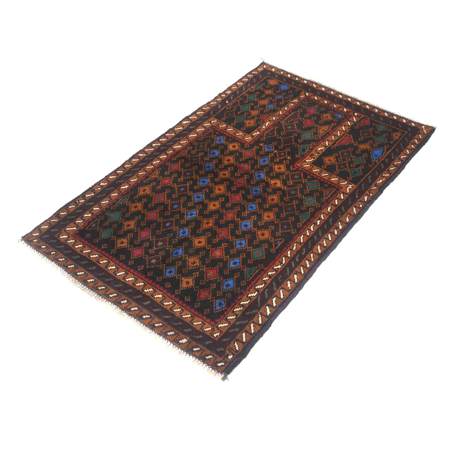 Islamic Prayer Carpet 2' 7" x 4' 1" ft / 80 x 124 cm - No. W13799