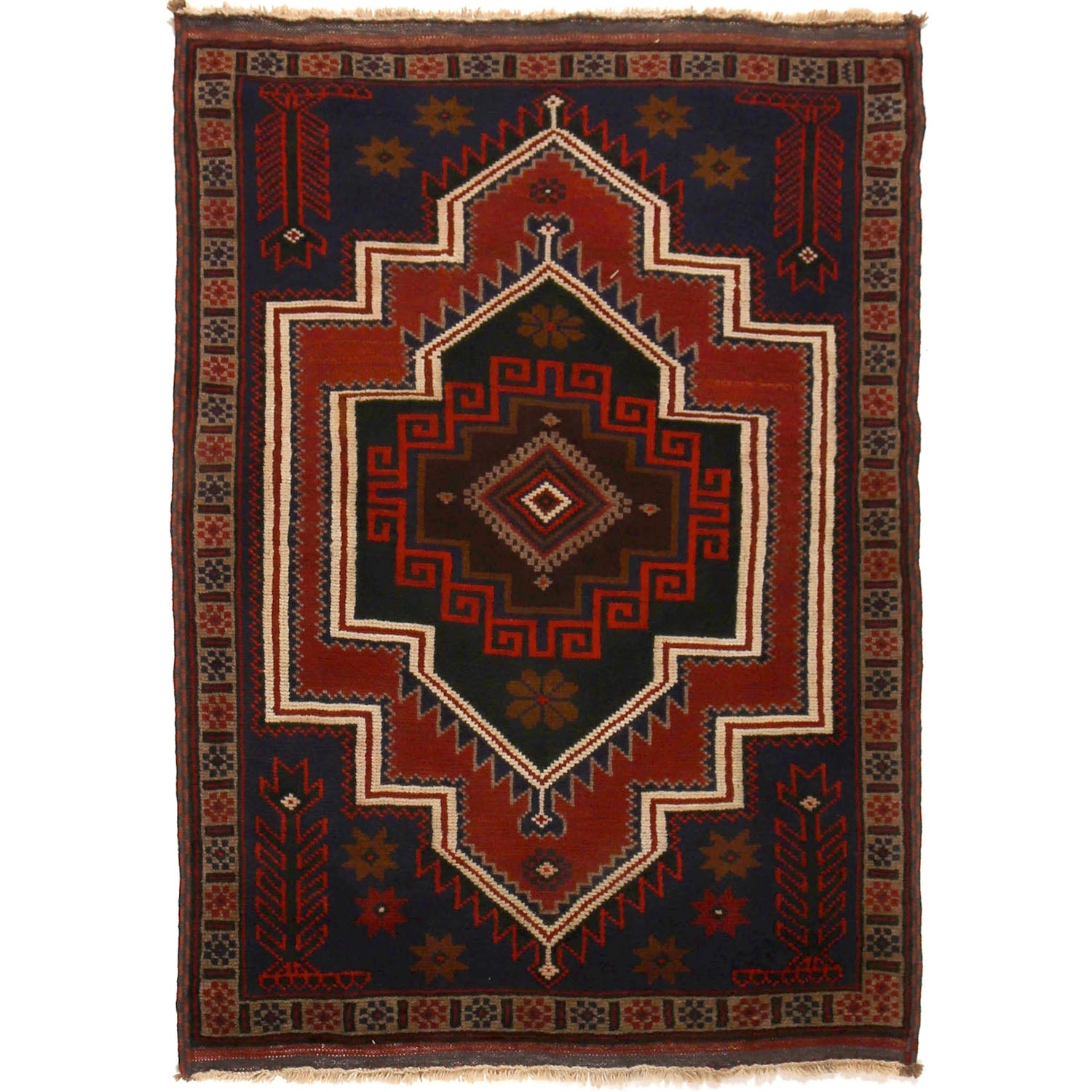 Traditional Baloch Rug 3' 3" x 4' 10" ft / 100 x 148 cm - No. W14225