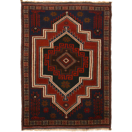 Traditional Baloch Rug 3' 3" x 4' 10" ft / 100 x 148 cm - No. W14225