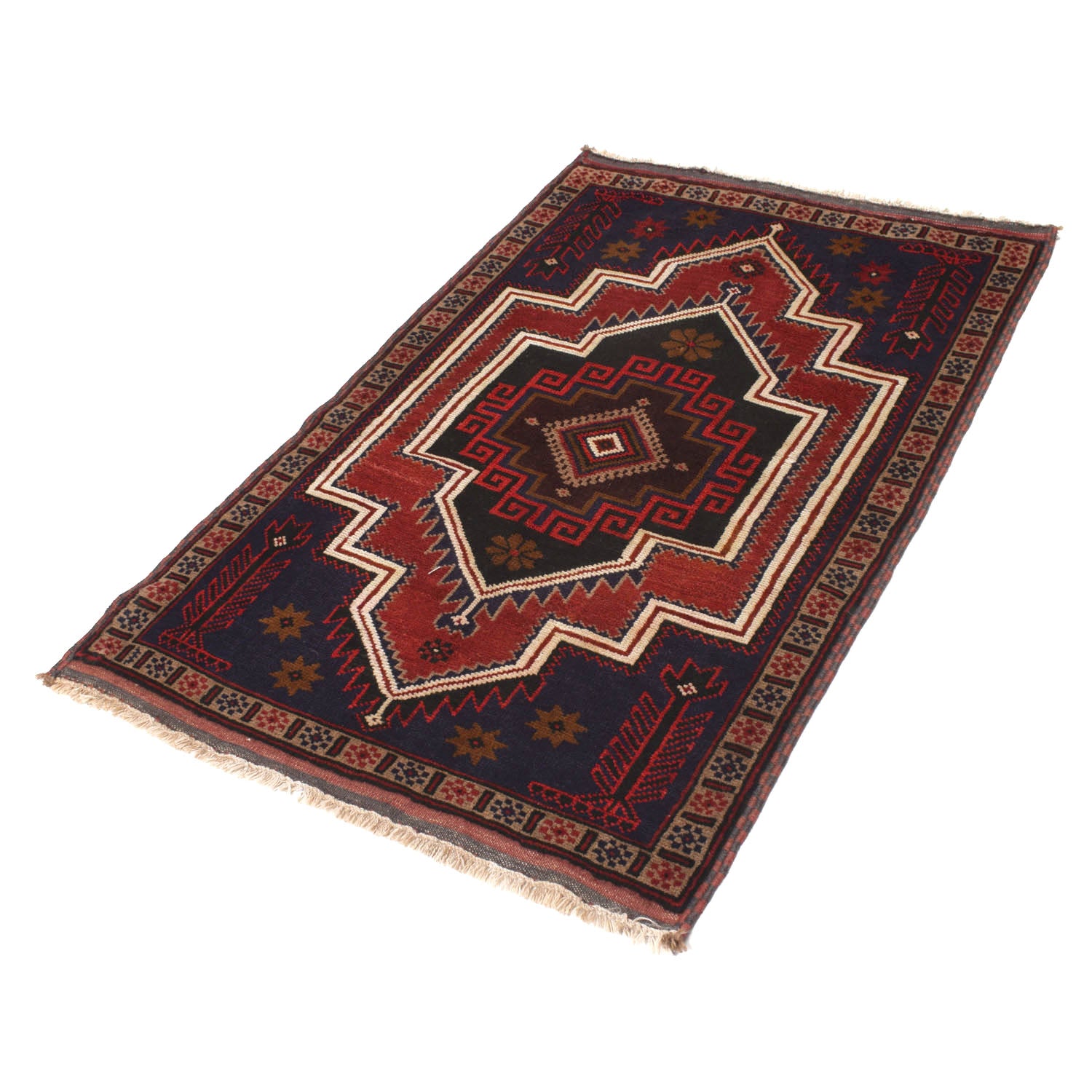 Traditional Baloch Rug 3' 3" x 4' 10" ft / 100 x 148 cm - No. W14225
