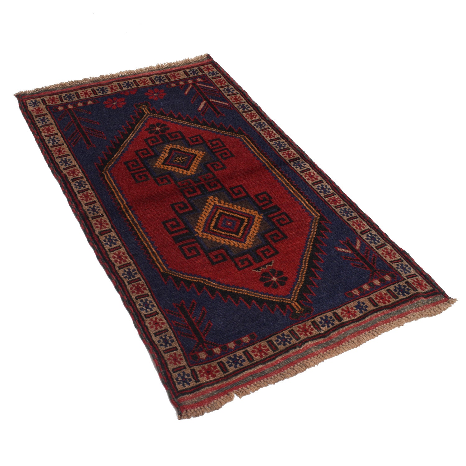 Hand Knotted Baluchi Rug 2' 6" x 4' 4" ft / 76 x 131 cm - No. W14758
