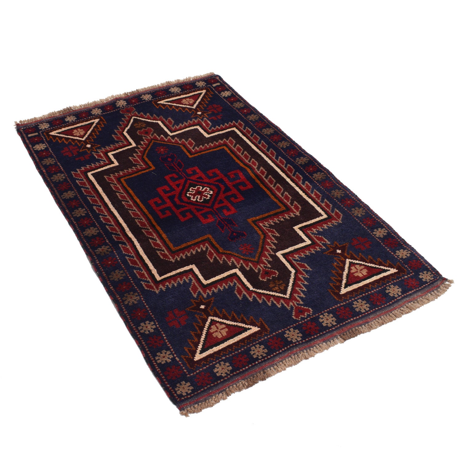 Hand Knotted Baluchi Rug 2' 9" x 4' 3" ft / 83 x 130 cm - No. W14767