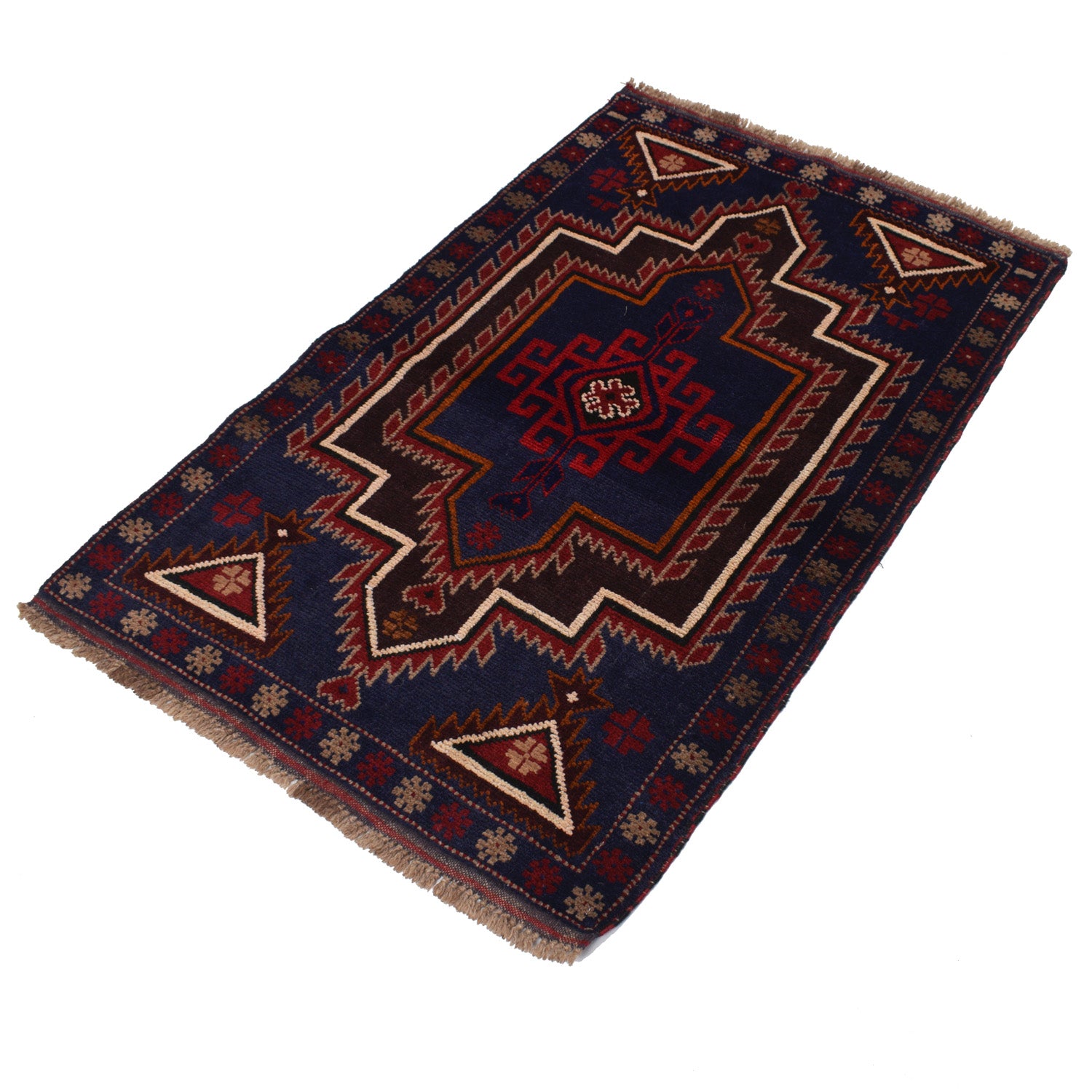 Hand Knotted Baluchi Rug 2' 9" x 4' 3" ft / 83 x 130 cm - No. W14767