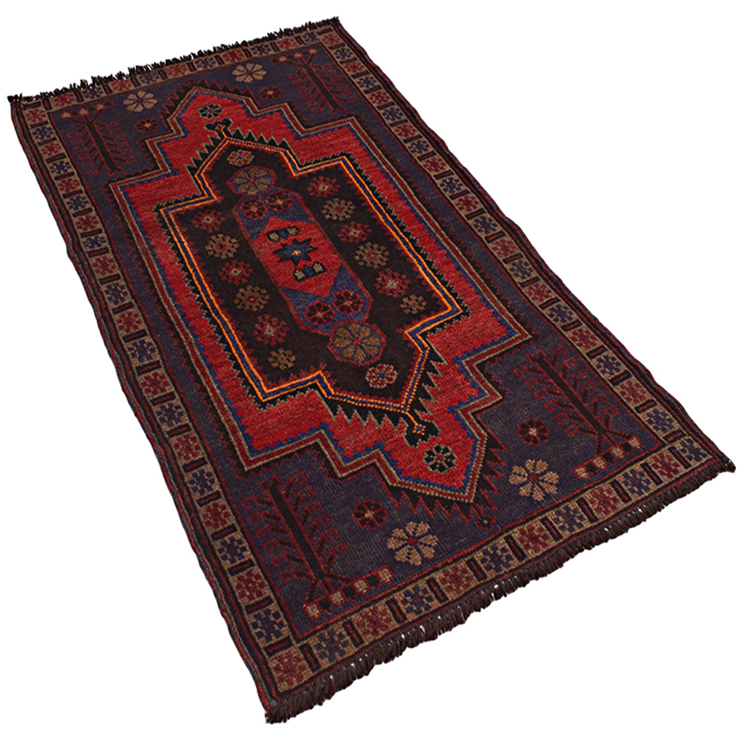Hand Knotted Baluchi Rug 2' 9" x 4' 8" ft / 85 x 141 cm - No. W14922