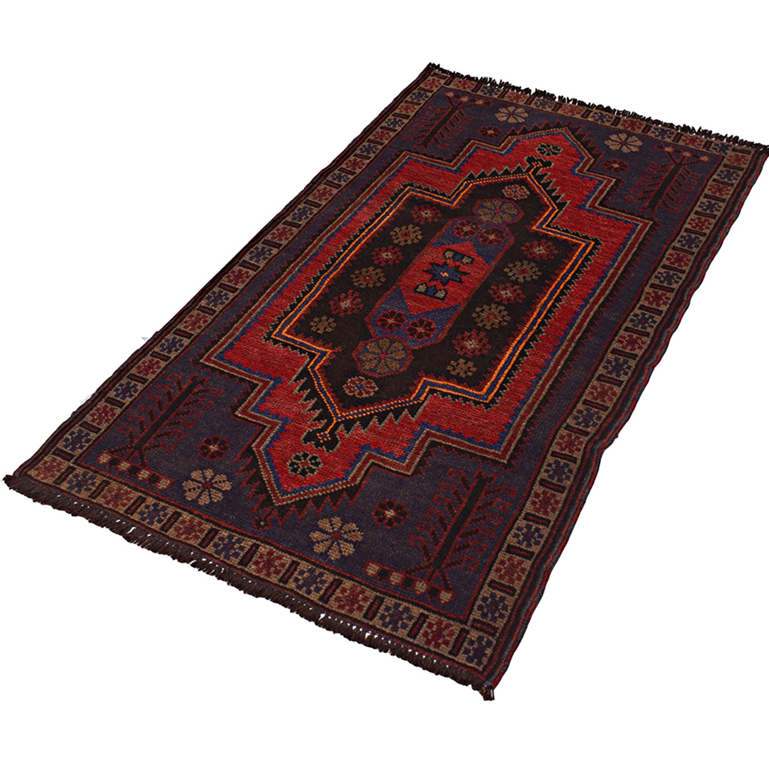 Hand Knotted Baluchi Rug 2' 9" x 4' 8" ft / 85 x 141 cm - No. W14922