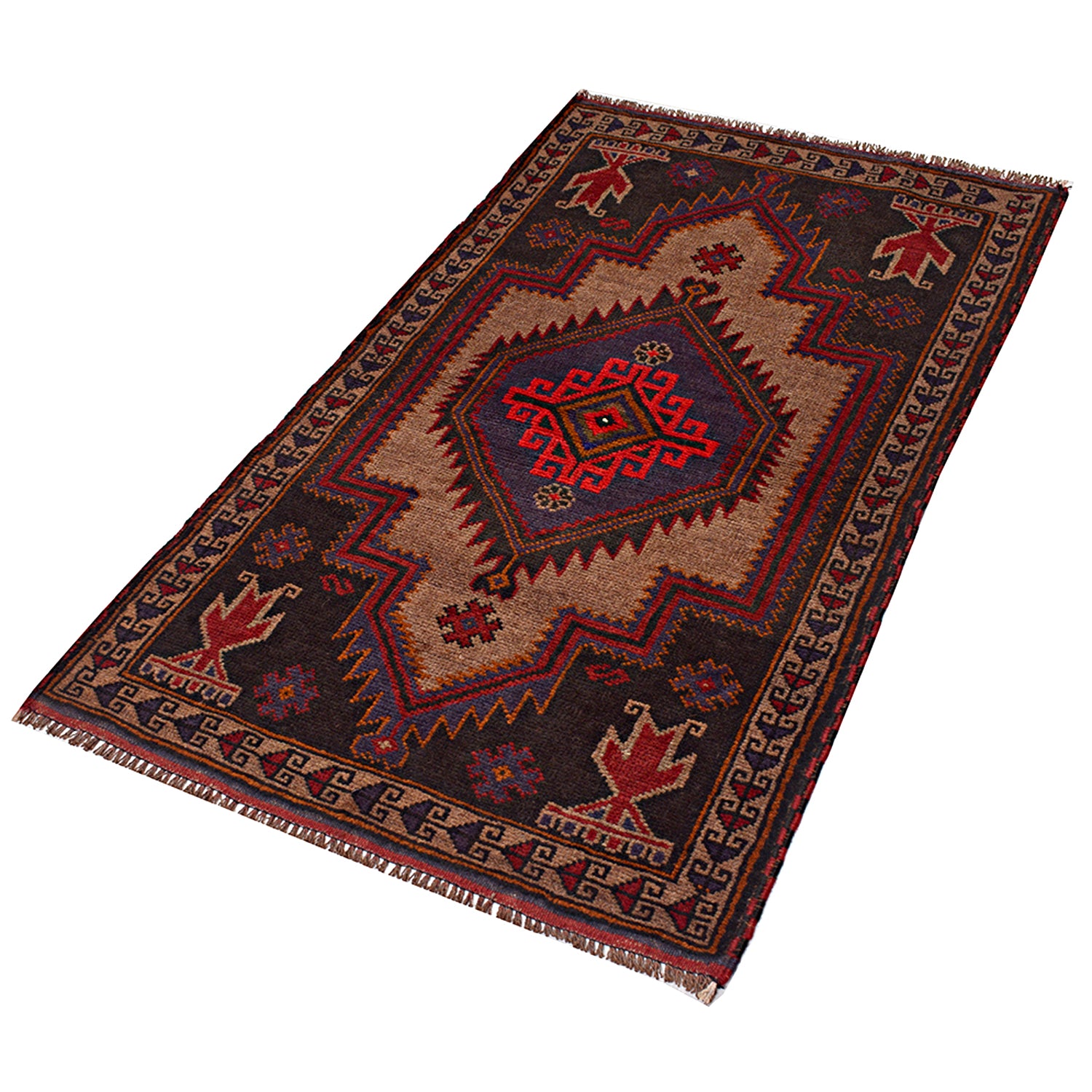 Hand Knotted Baluchi Rug 2' 8" x 4' 6" ft / 82 x 138 cm - No. W14930