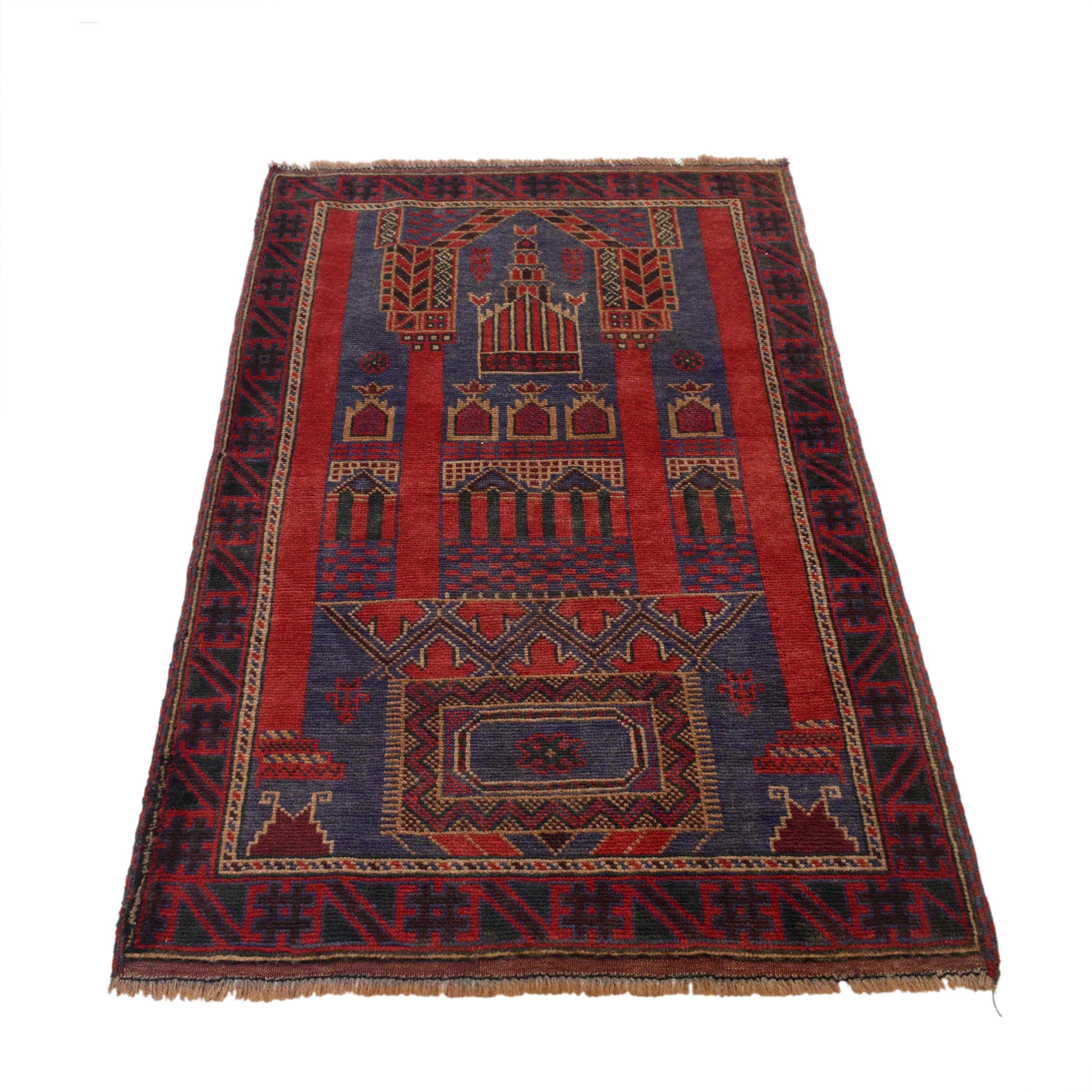Handmade Prayer Rug 3' 0" x 4' 9" ft / 91 x 145 cm - W15044