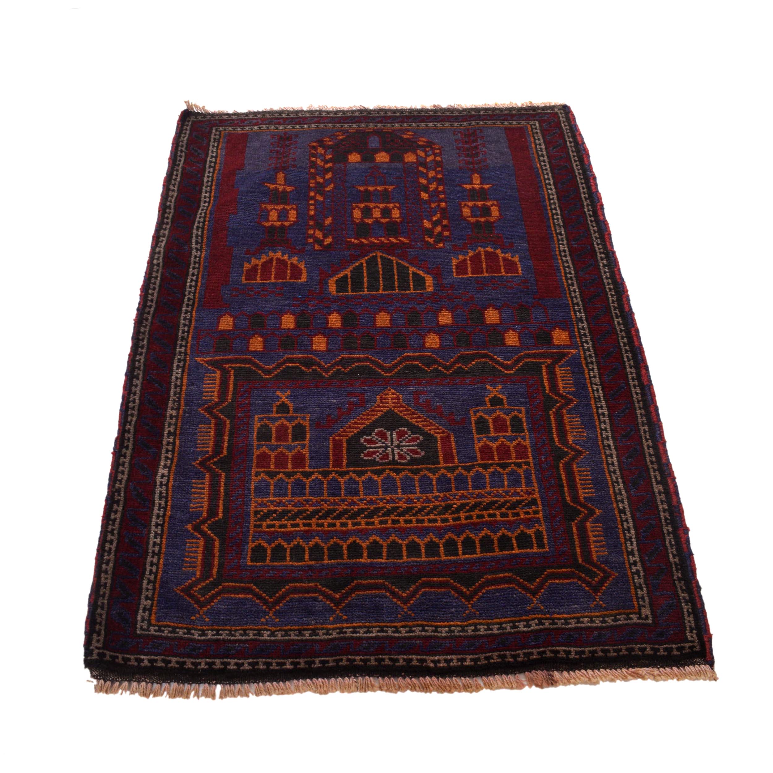 Handmade Prayer Rug 3' 1" x 4' 8" ft / 94 x 142 cm - W15521